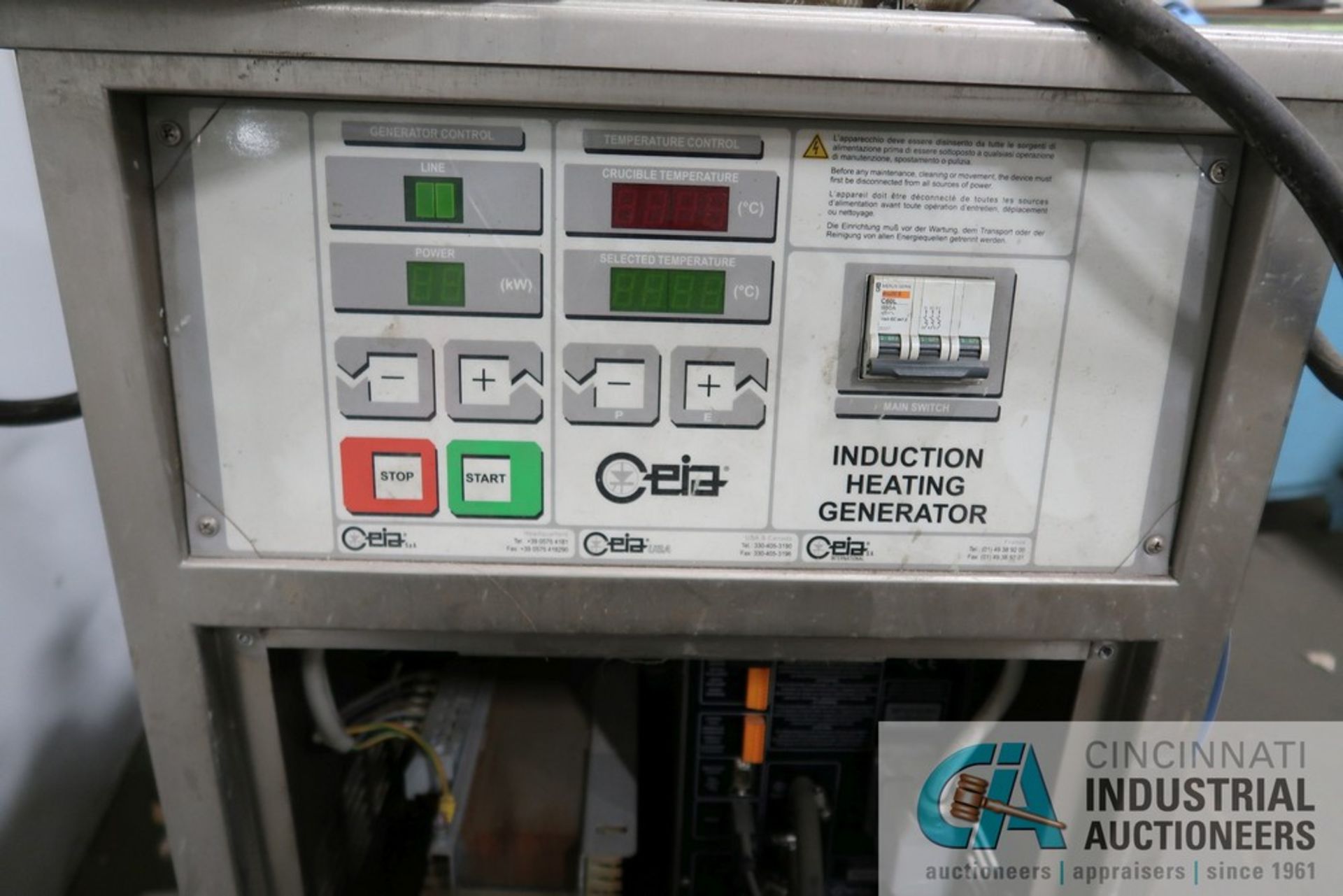 CEIA / RDO INDUCTION MODEL F12-0/220 INDUCTION MELTING FURNACE; S/N 20800838003, 12 KW, 980 CC - Image 3 of 7