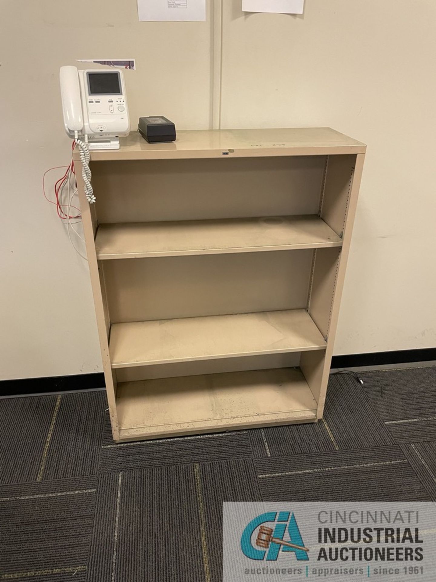 MISCELLANEOUS DESKS WITH (4) CHAIRS AND SHELF - Image 9 of 10