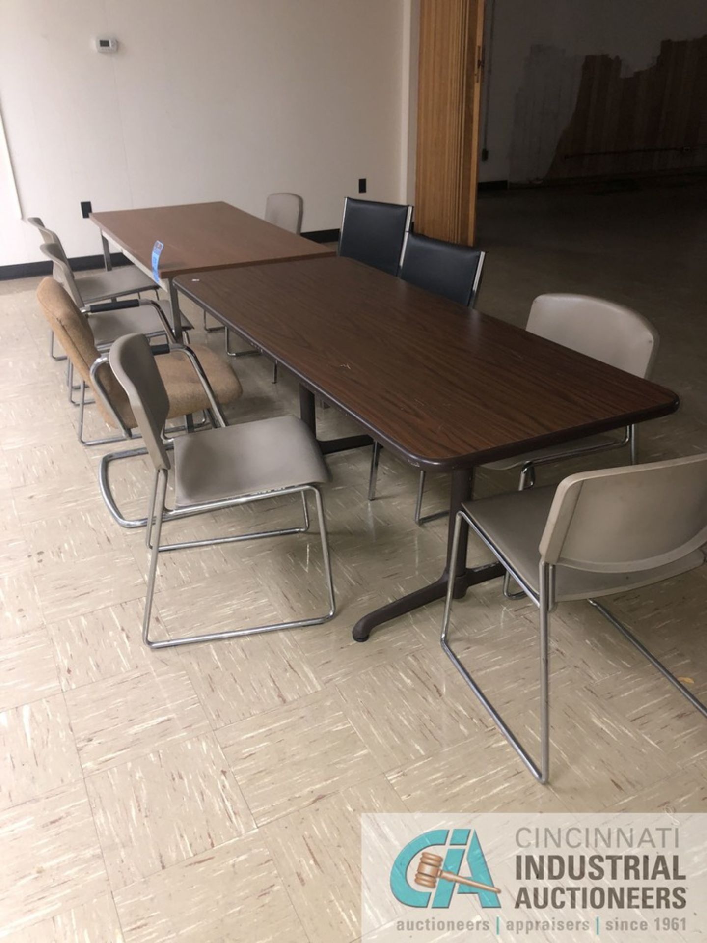 (LOT) (2) TABLES; (9) CHAIRS