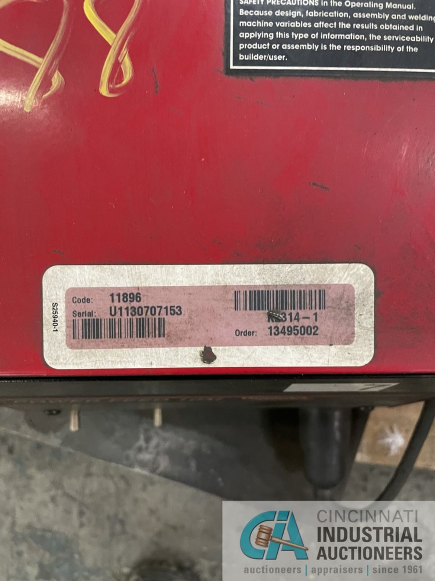 (LOT) (1) LINCOLN POWER FEED WIRE FEEDER 10M AND (1) LINCOLN POWER FEED CONTROL - Image 7 of 7