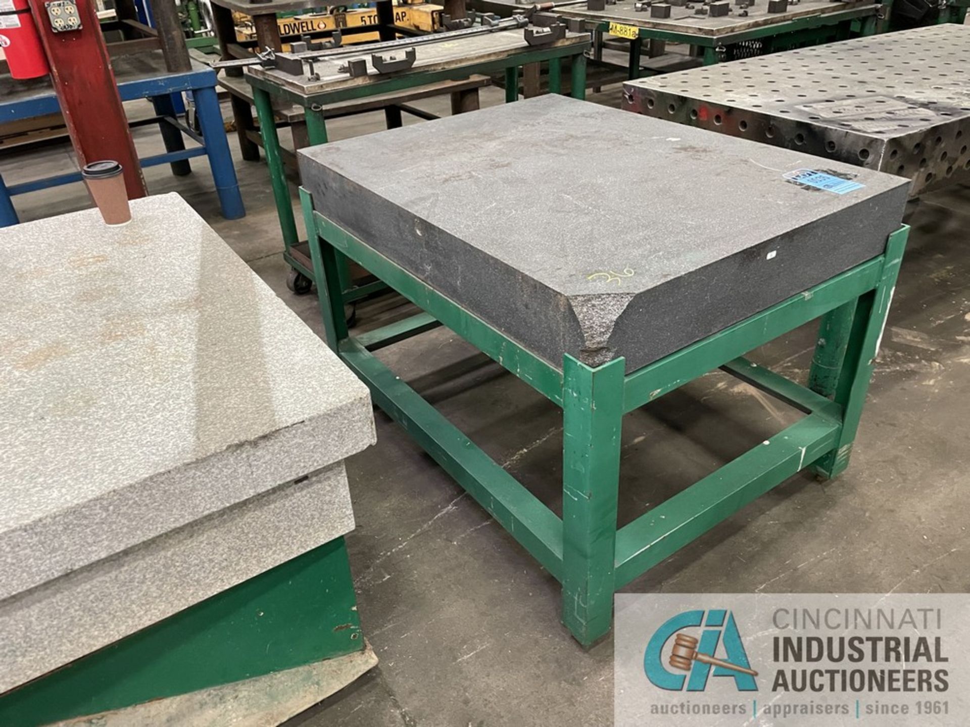 48.5"L X 46.25" W X 13" H GRANITE SURFACE PLATE WITH METAL STAND - Image 3 of 5