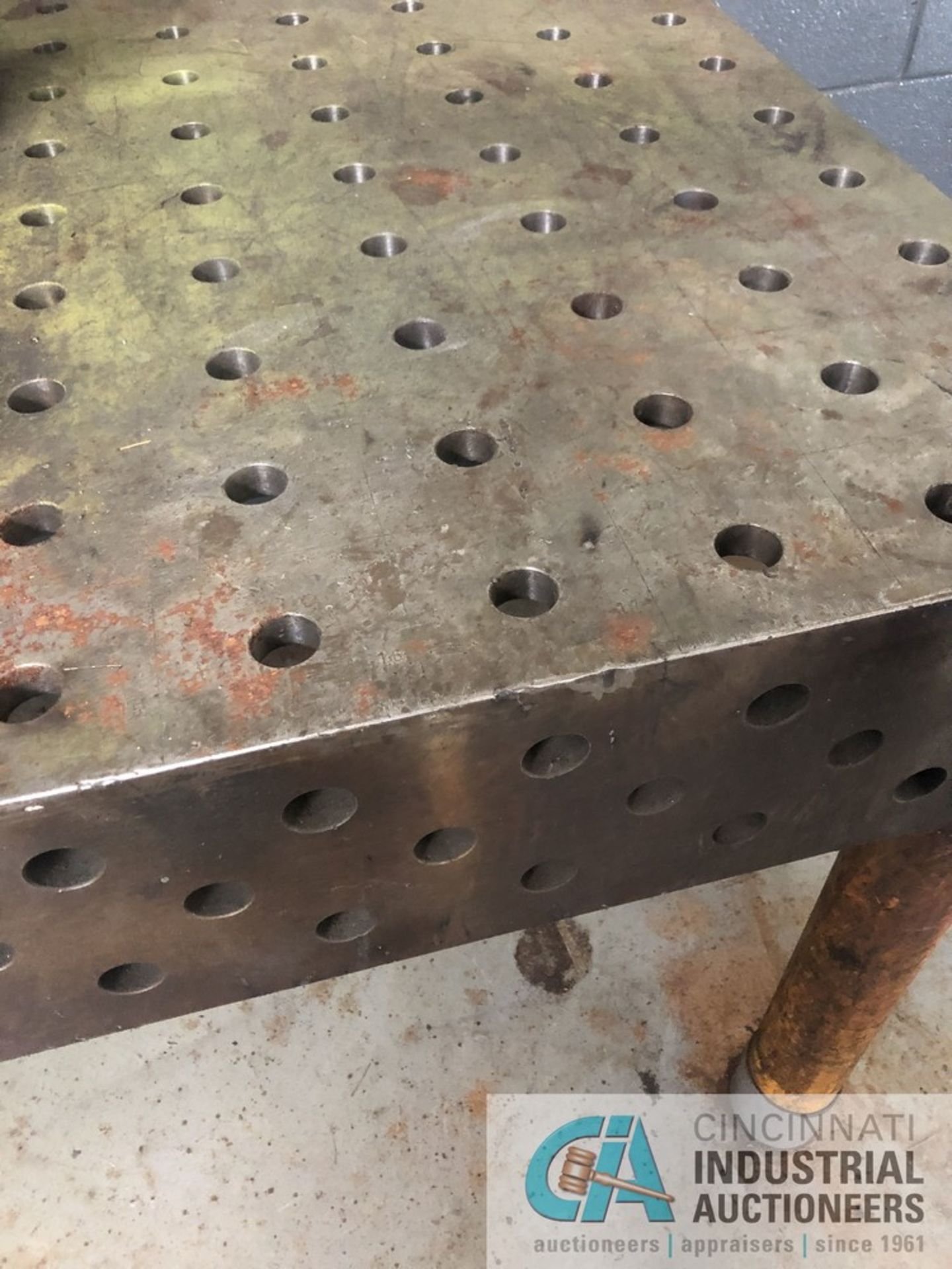 38 1/4” x 78 3/4” x 34 1/2" H DEMMELER WELD TABLE WITH (2) WELD SHIELD HELMETS; 8” THICK TABLE - Image 5 of 7