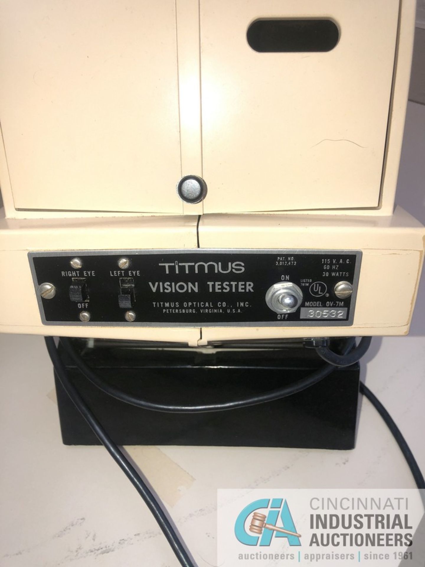 CONTENTS OF MEDICAL OFFICE: PATIENT BED; MINI REFRIGERATOR; CRUTCHES; FLOOR SCALE; TITMUS VISION - Image 8 of 11