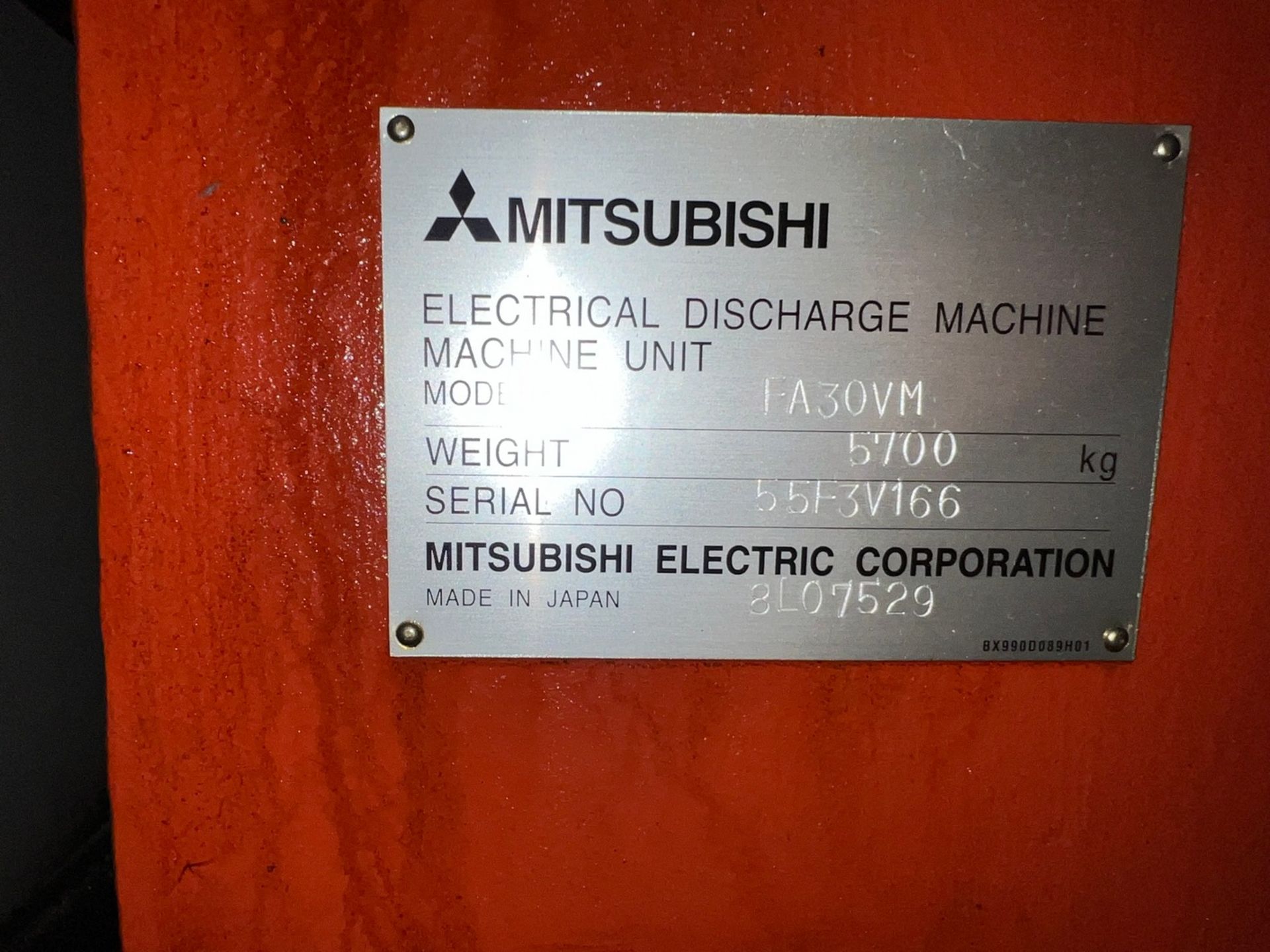 MITSUBISHI MODEL FA30VM CNC WIRE EDM; S/N 55F3V166, 34" X 43" TABLE, 40" X 52" X 24" CHAMBER, 29" - Image 22 of 22