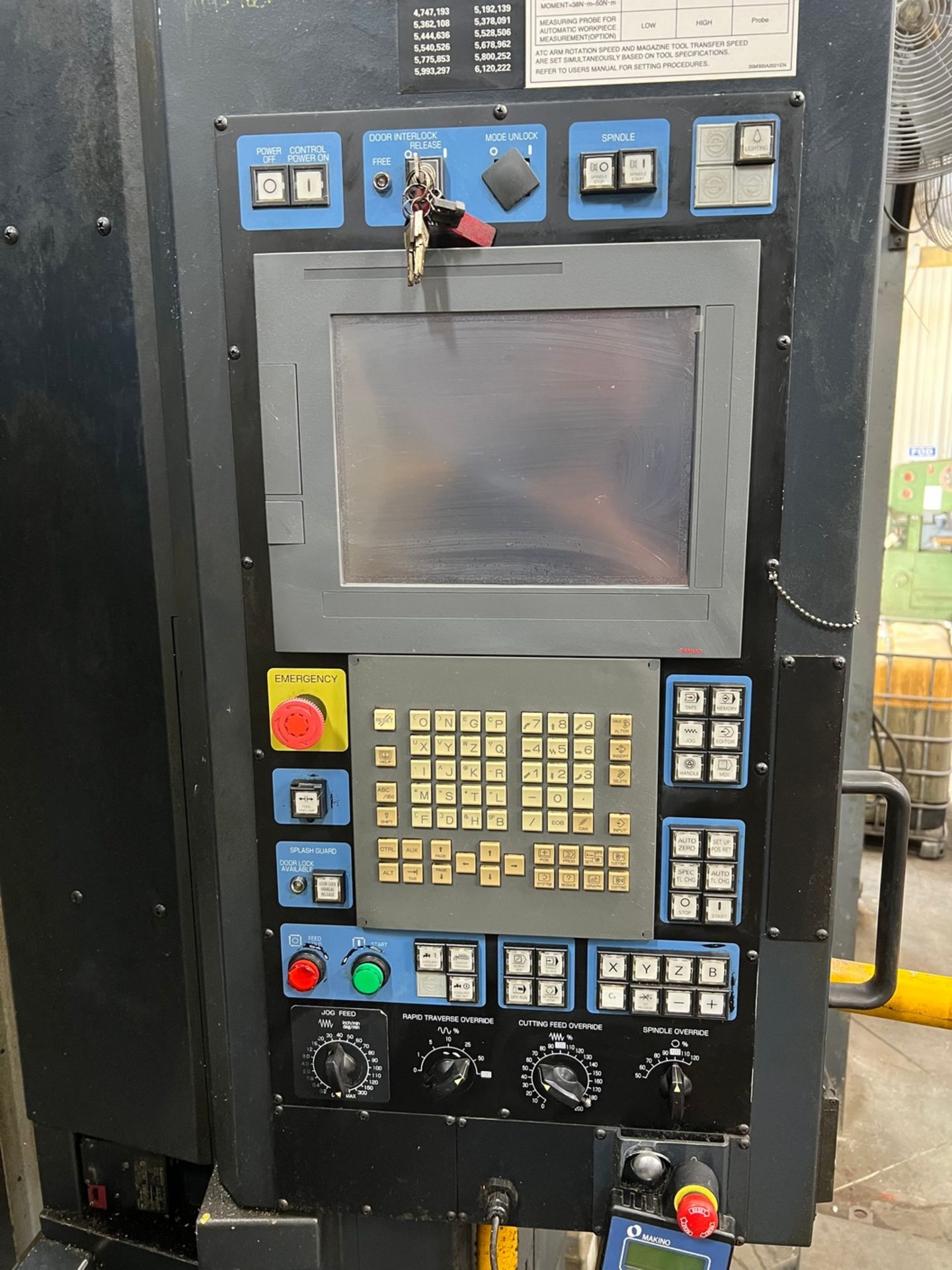 MAKINO MODEL A92 CNC HORIZONTAL MACHINING CENTER; S/N 1, PROFESSIONAL 5 CONTROL, 31.5" X 39.5" - Image 2 of 24