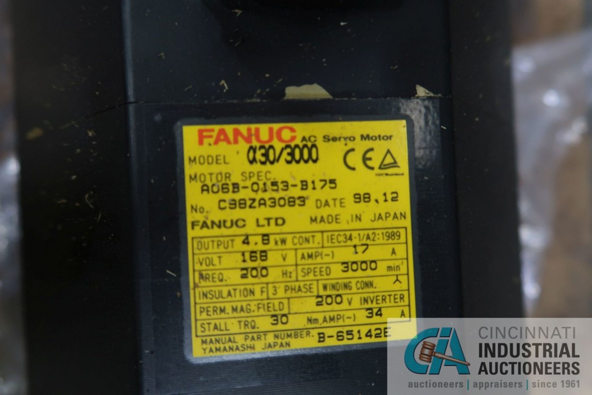 FANUC MODEL A30/3000 AC SERVO MOTOR - Image 2 of 2