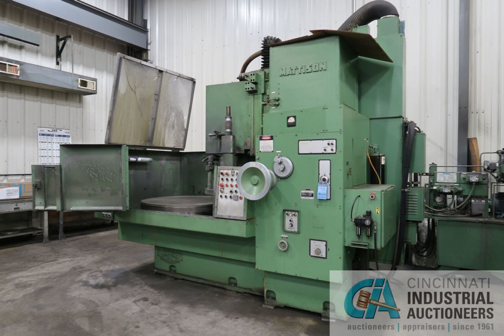 48" DIAMETER MATTISON ROTARY TABLE SURFACE GRINDER; S/N 24-799, 75 HP MOTOR, COOLANT FILTRATION,