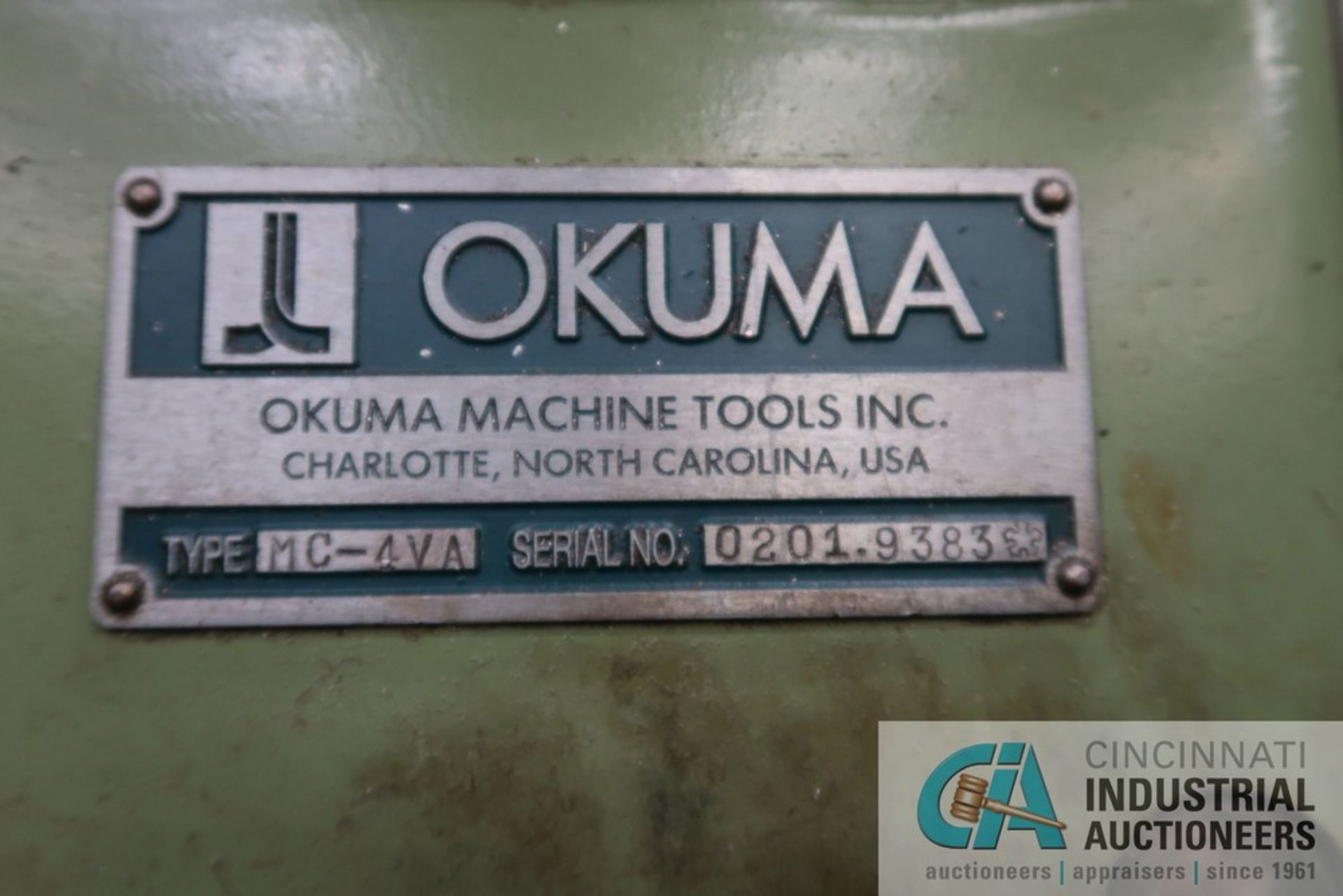 OKUMA MODEL MC-4VA CNC VERTICAL MACHINING CENTER; S/N 0201.9383, 16" X 40" TABLE, 20-POSITION ATC, - Image 10 of 10