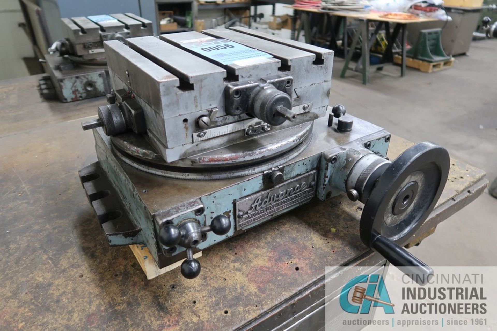 ADVANCE MODEL A-11 PRECISION CROSS-SLIDE AND ROTARY TABLE; S/N 17679, 11" X 11" T-SLOTTED TABLE