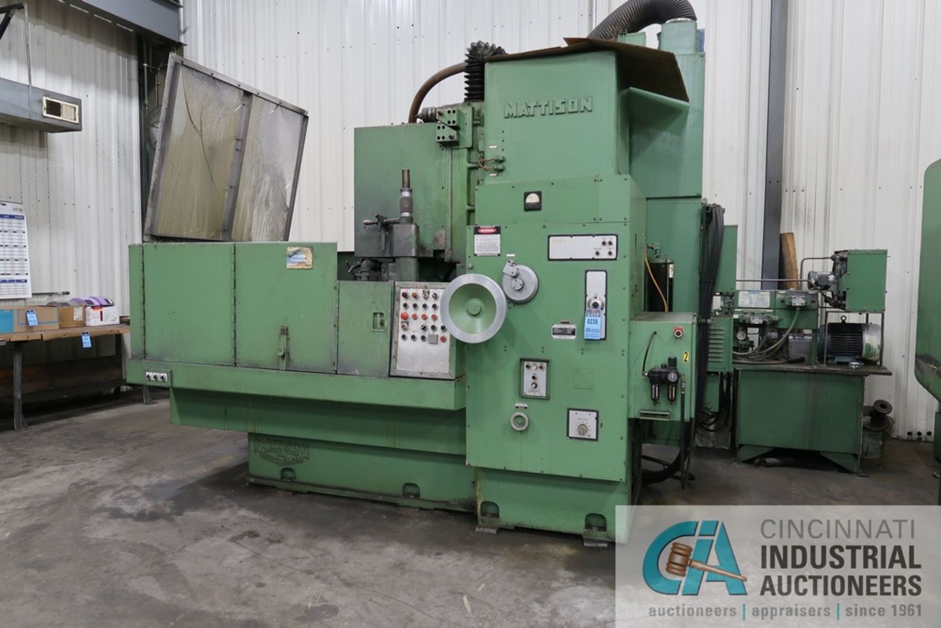 48" DIAMETER MATTISON ROTARY TABLE SURFACE GRINDER; S/N 24-799, 75 HP MOTOR, COOLANT FILTRATION, - Image 2 of 16