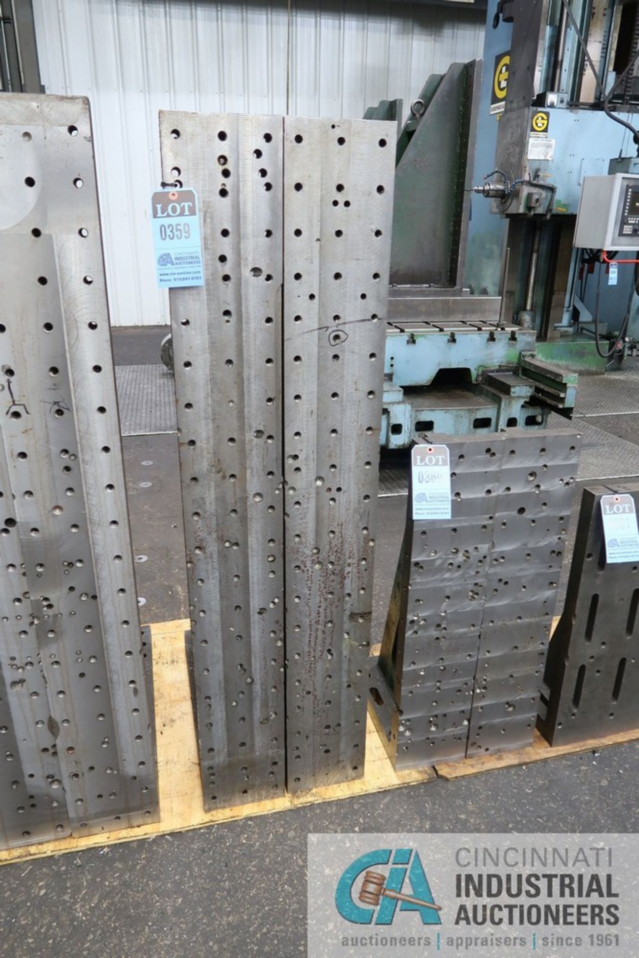 SET 30" X 8" X 60-1/2" HIGH HEAVY DUTY DRILLED AND TAPPED ANGLE PLATES