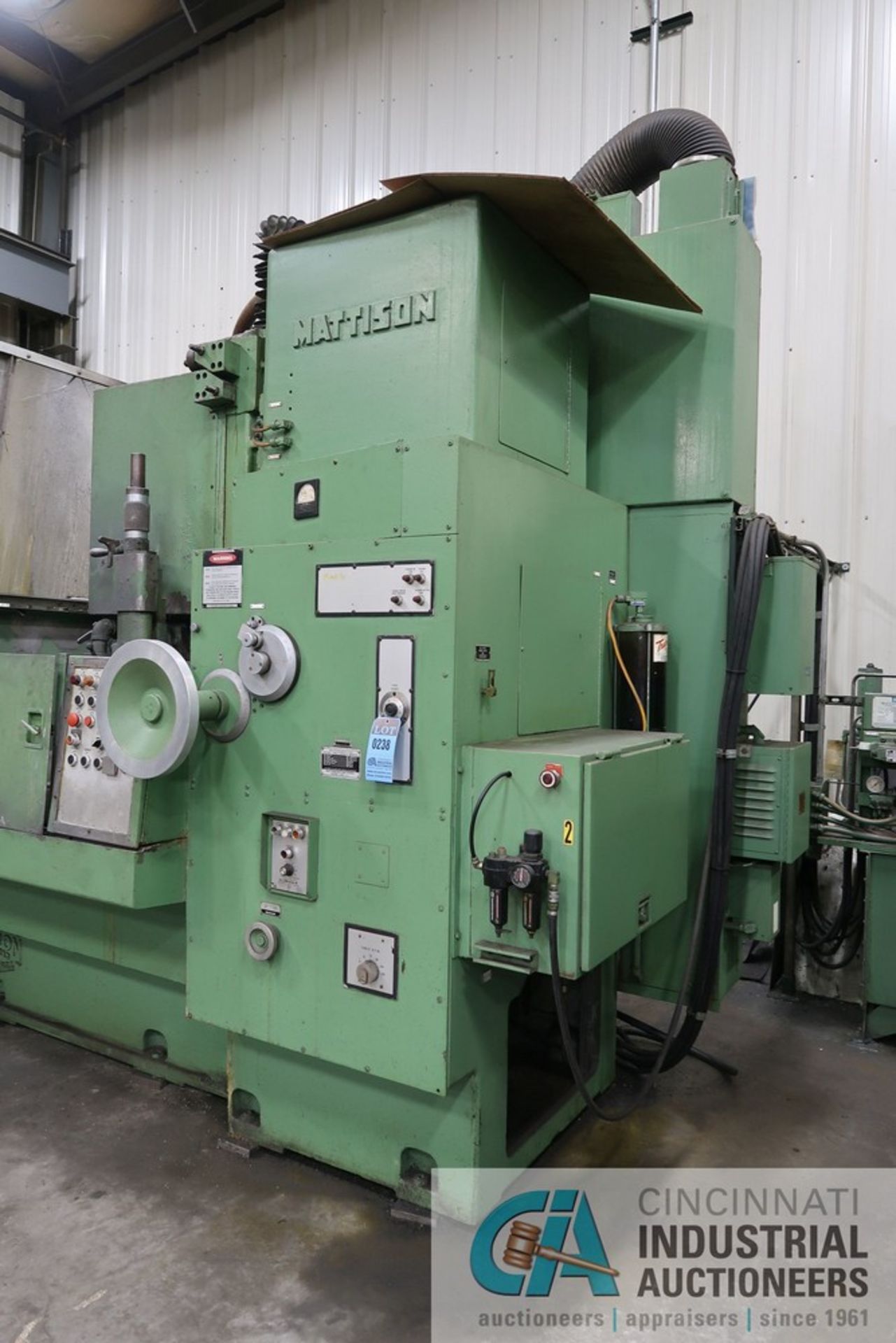 48" DIAMETER MATTISON ROTARY TABLE SURFACE GRINDER; S/N 24-799, 75 HP MOTOR, COOLANT FILTRATION, - Image 7 of 16