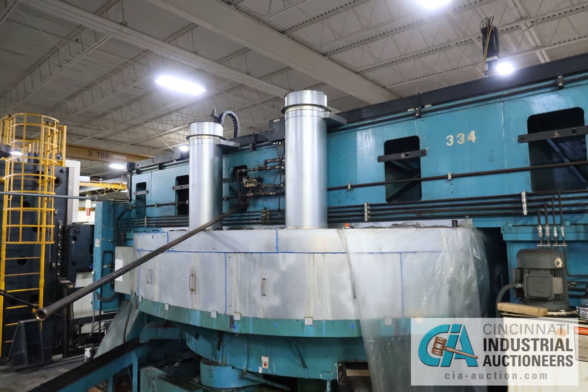 120" CAMPBELL DUAL HEAD VERTICAL SPINDLE GRINDER; 180" ACTUAL SWING, (2) ALLEN BRADLEY PANEL VIEW - Image 16 of 20