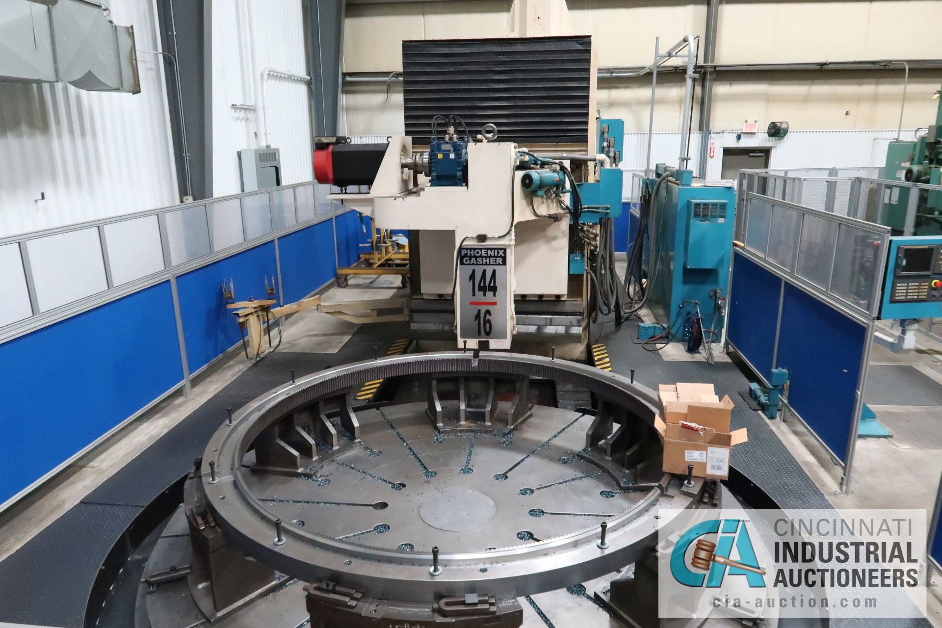 144" /160" PHOENIX MODEL GASHER 144-160 CNC GEAR GASHER; S/N M-1651, 144" TABLE, FANUC 16i-M