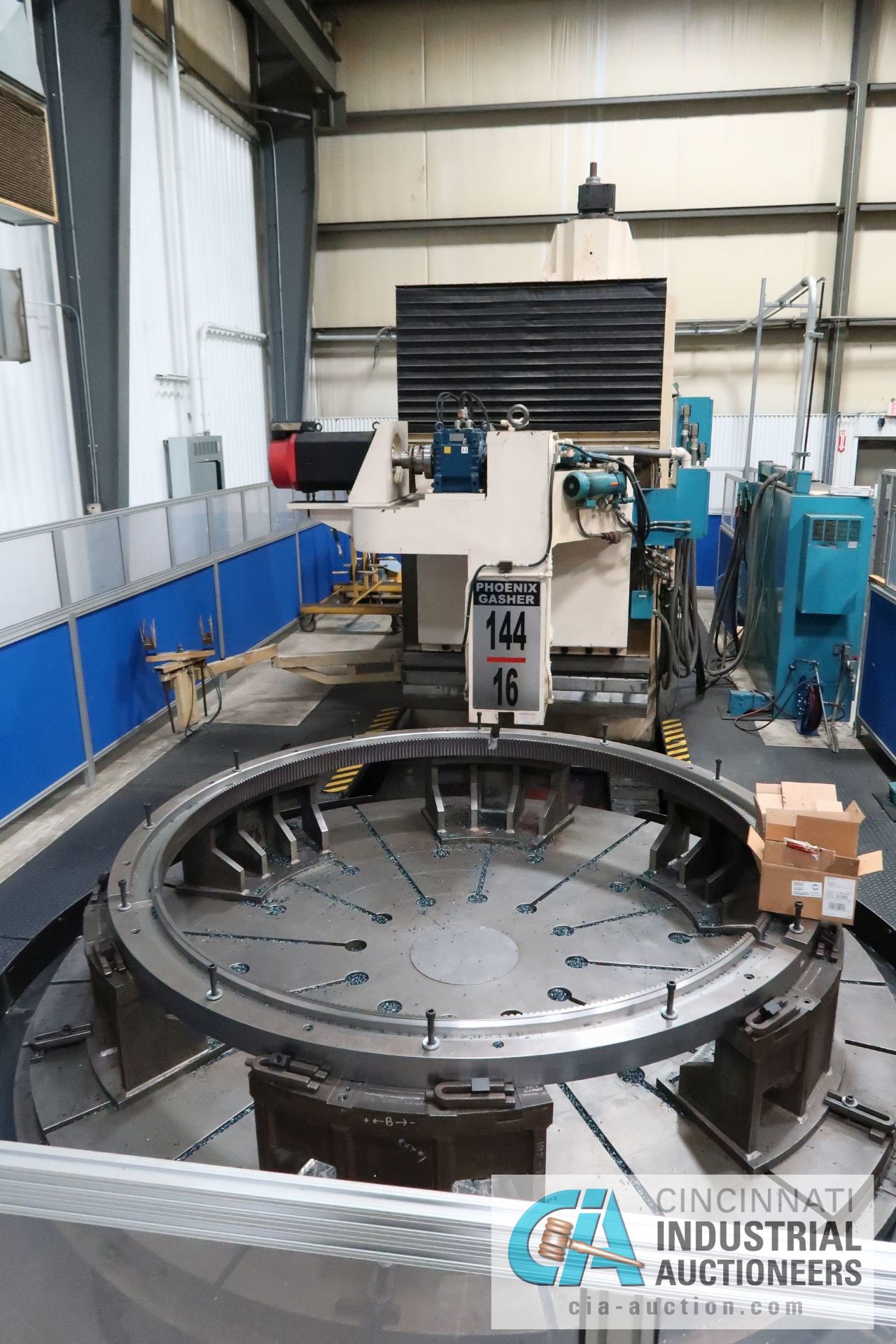 144" /160" PHOENIX MODEL GASHER 144-160 CNC GEAR GASHER; S/N M-1651, 144" TABLE, FANUC 16i-M - Image 2 of 23