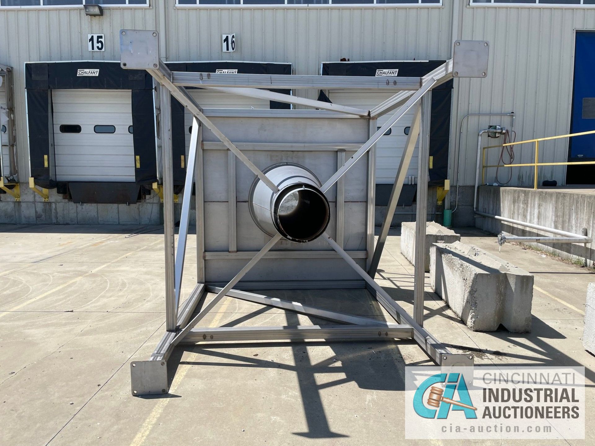 10-HP DUST COLLECTOR; QUICKDRAFT BLOWER UNIT AND CYCLONE OUTSIDE, APPROX. 15' OVERALL HEIGHT, 8' X - Image 3 of 12
