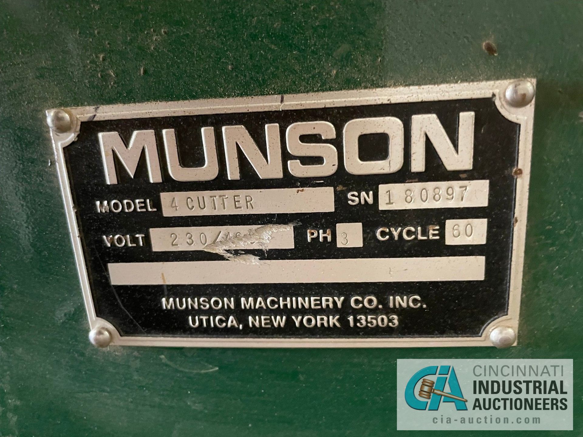 20-HP MUNSON SIZE 4 CUTTER HAMMER MILL; S/N 180897, DURA PULSE V/S DRIVE, DISCONNECT SWITCH, HEAVY - Image 7 of 11