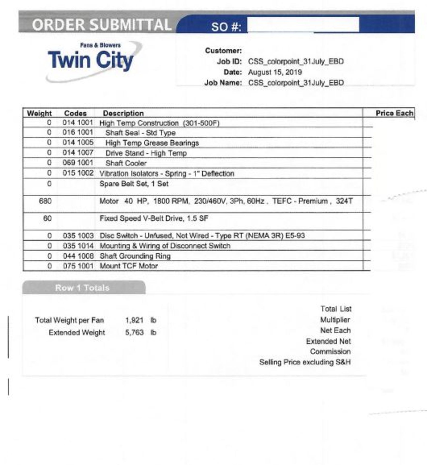 30,000 CFM X 40-HP TCF TWIN CITY FAN BLOWER SYSTEM WITH JOHNSON CONTROLS MODEL AYK-550 V/S DRIVE; - Image 14 of 14