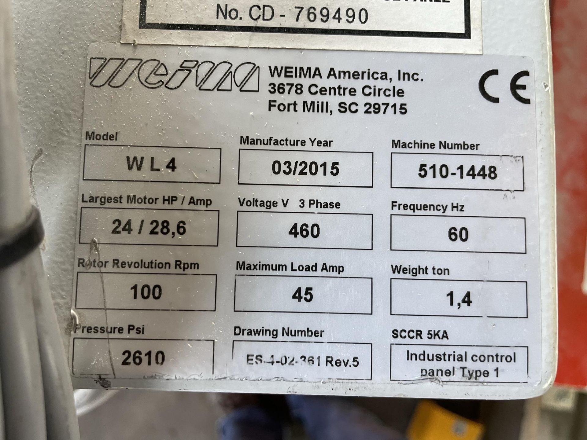 ****24 HP Weima Model WL-4 Single Shaft Shredder (New 2015) - Located in Cincinnati, Ohio - Image 8 of 11