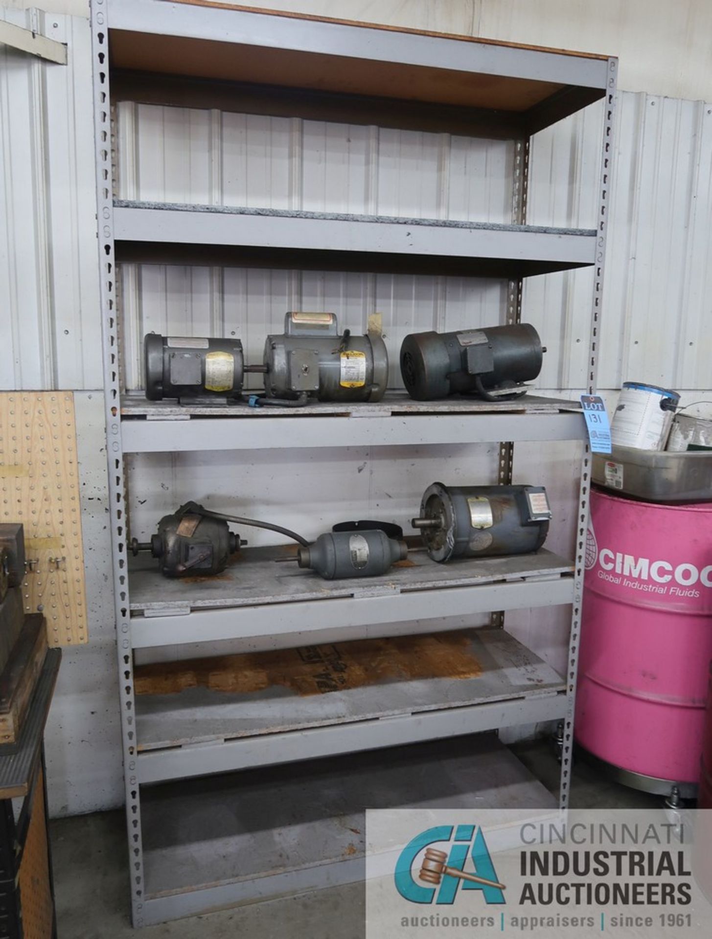 (LOT) USED ELECTRIC MOTORS WITH SHELVING