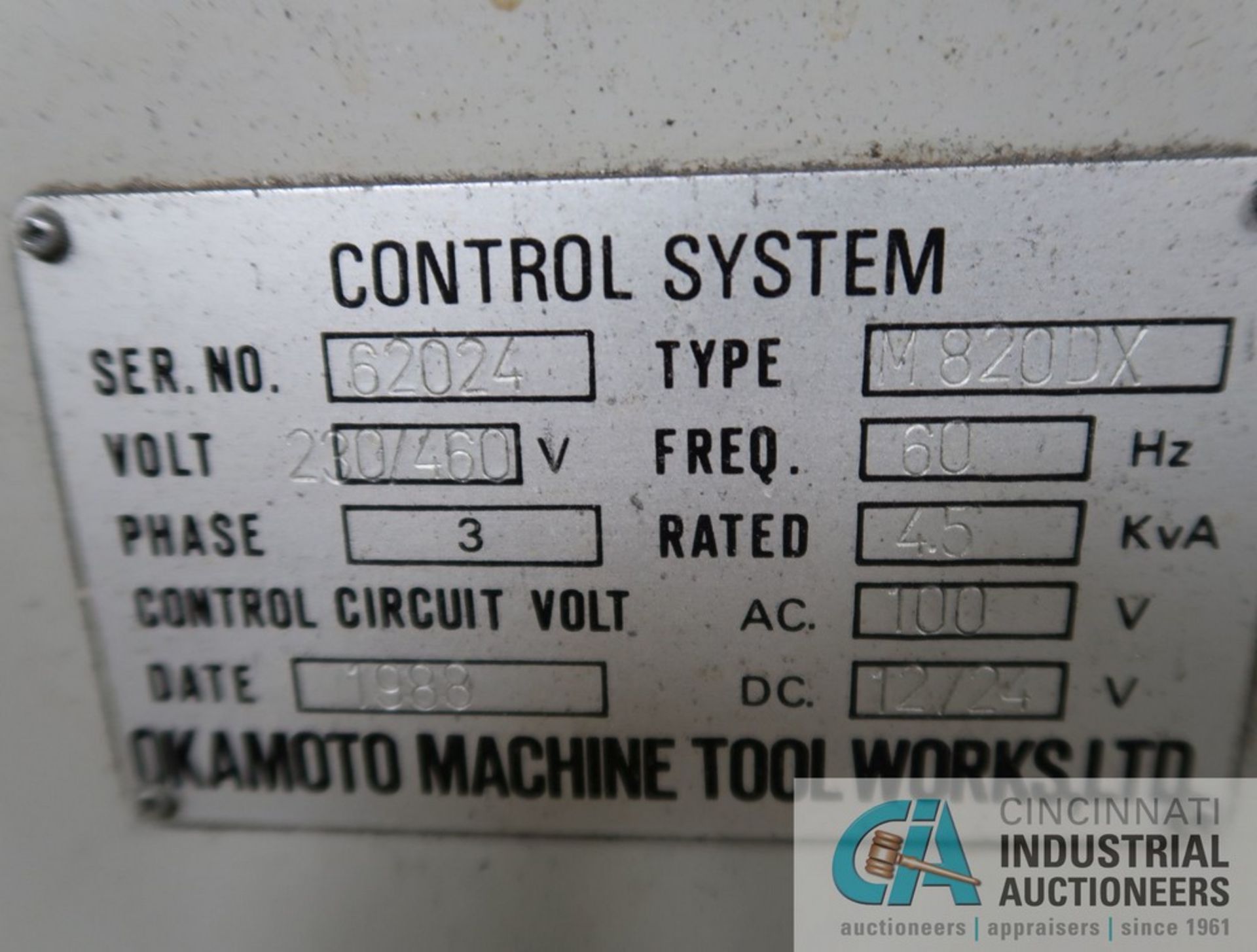 8" X 20" OKAMOTO MODEL PSG-820DX HYDRAULIC SURFACE GRINDER; S/N 62024 - Image 13 of 15