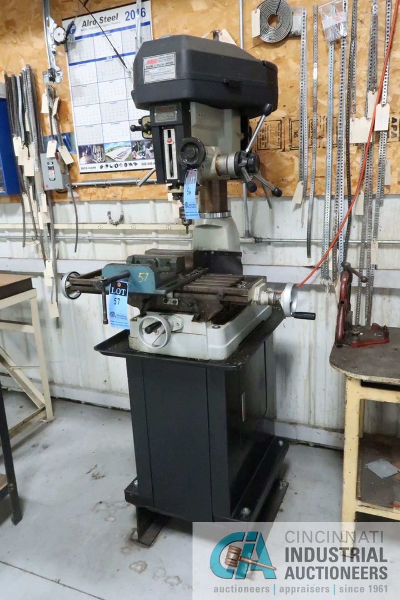 16" MSC MODEL 00685420 VERTICAL MILLING AND DRILLING MACHINE; S/N 035525, 8" X 29" TABLE