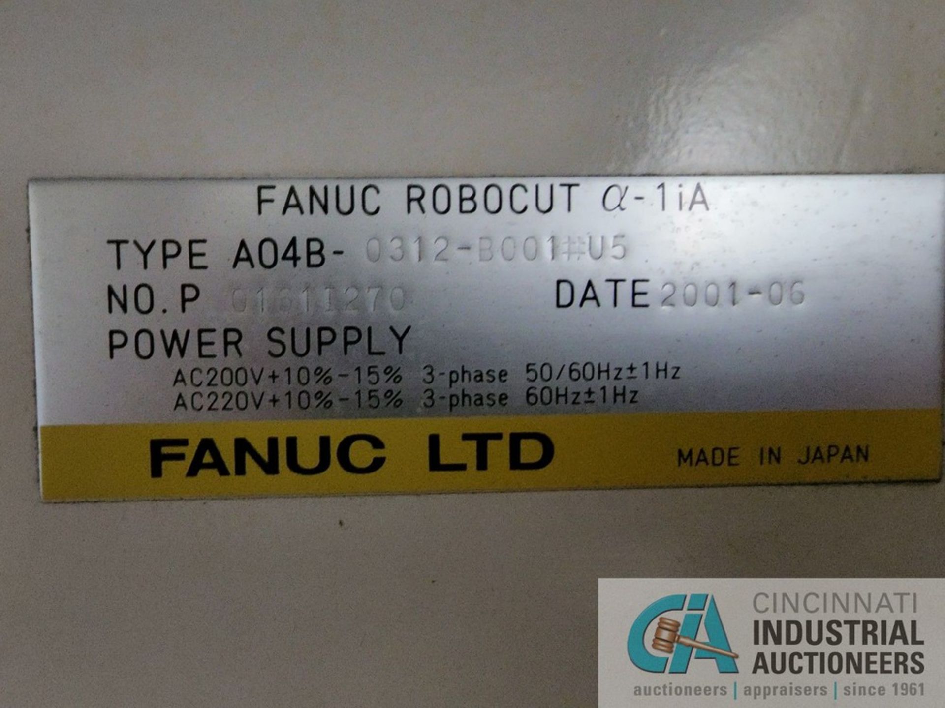 FANUC CNC ROBOCUT A-1iC WIRE EDM; S/N 01611270, TYPE A04-0312-B001-U5, FANUC SERIES 18i-W - Image 9 of 12