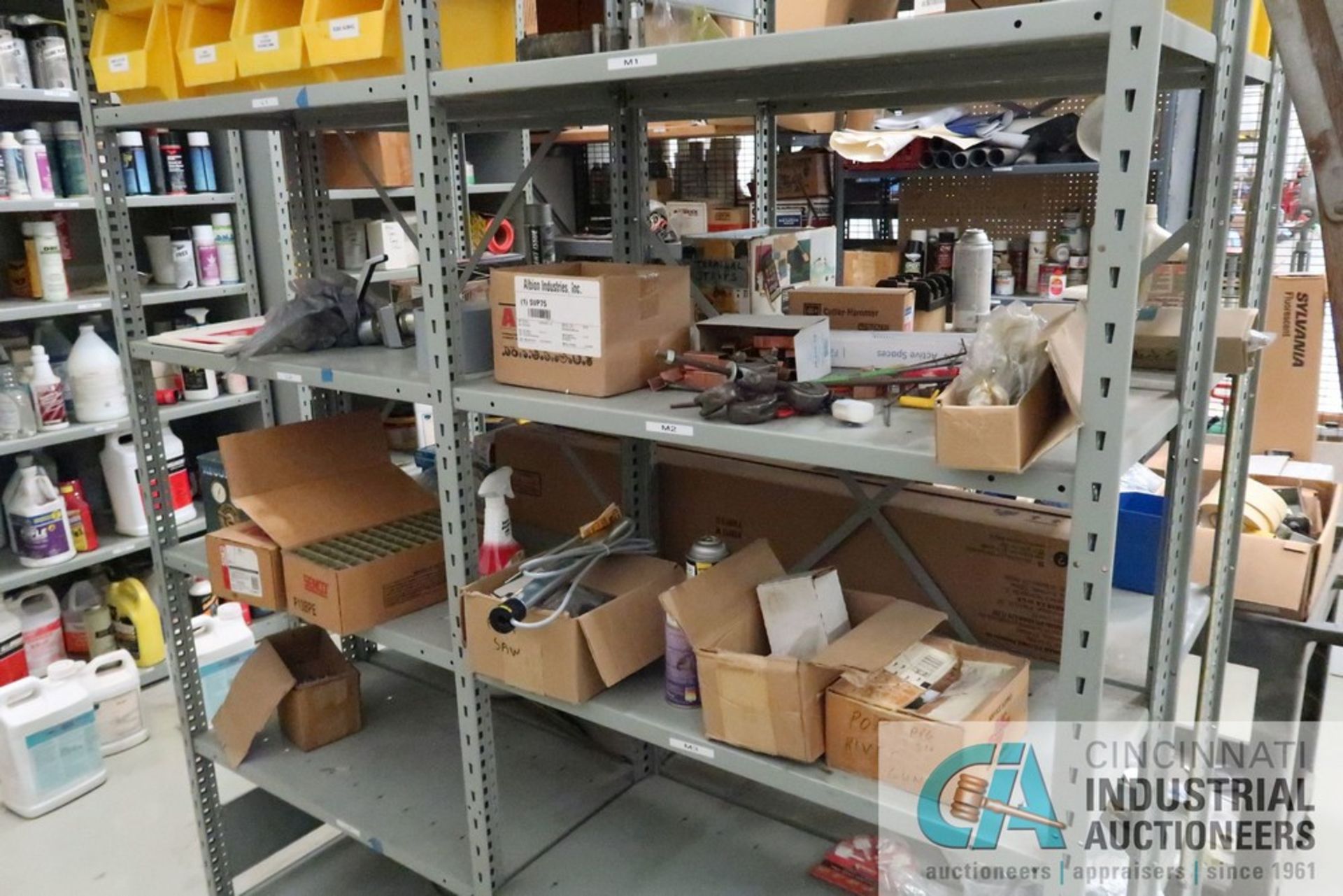 CONTENTS OF MAINTENANCE CRIB INCLUDING BENCHES, CABINETS, SHELVING WITH HARDWARE, LIGHTING, - Image 14 of 19