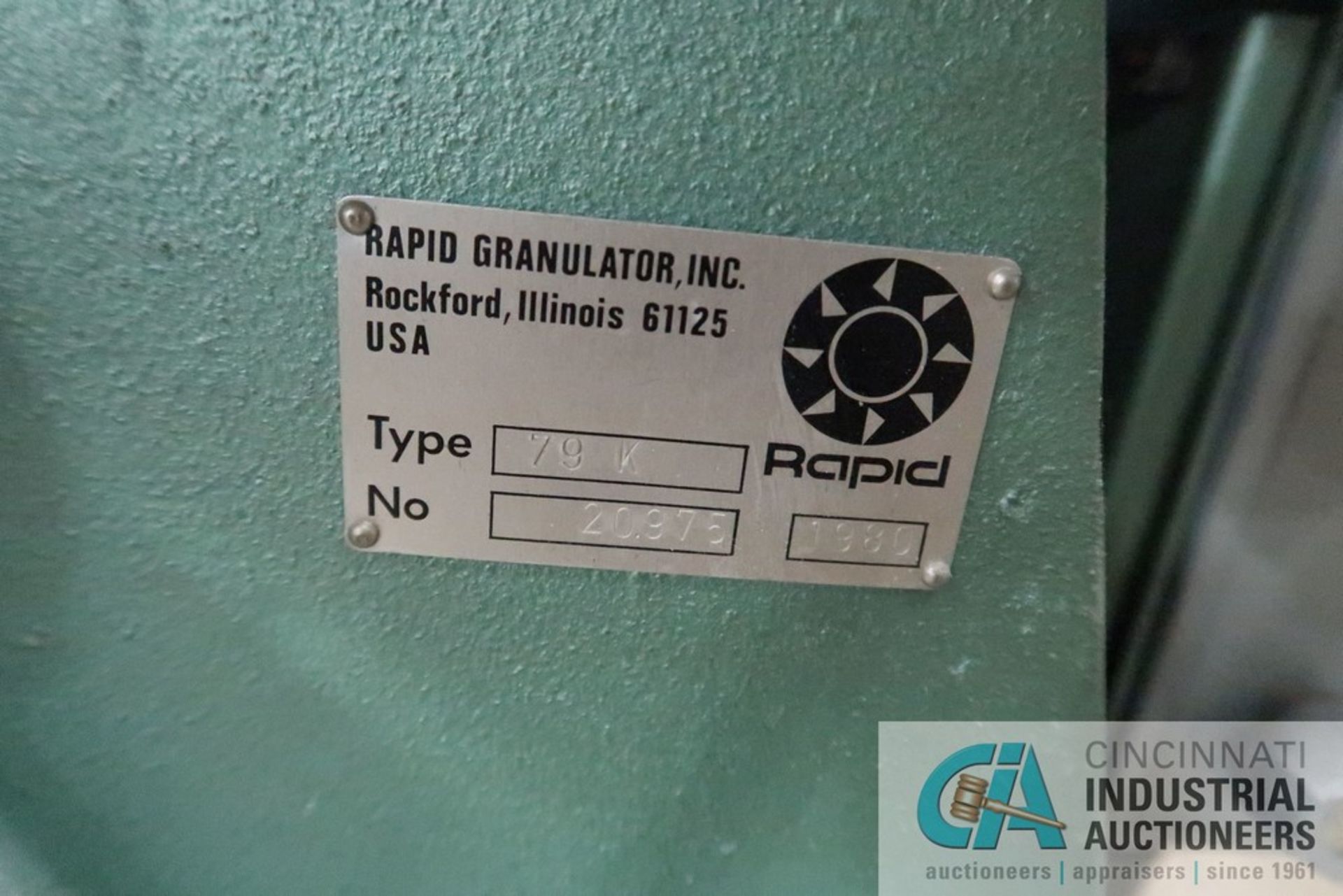 RAPID MODEL 79K GRANULATOR; S/N 20975 - Image 4 of 4