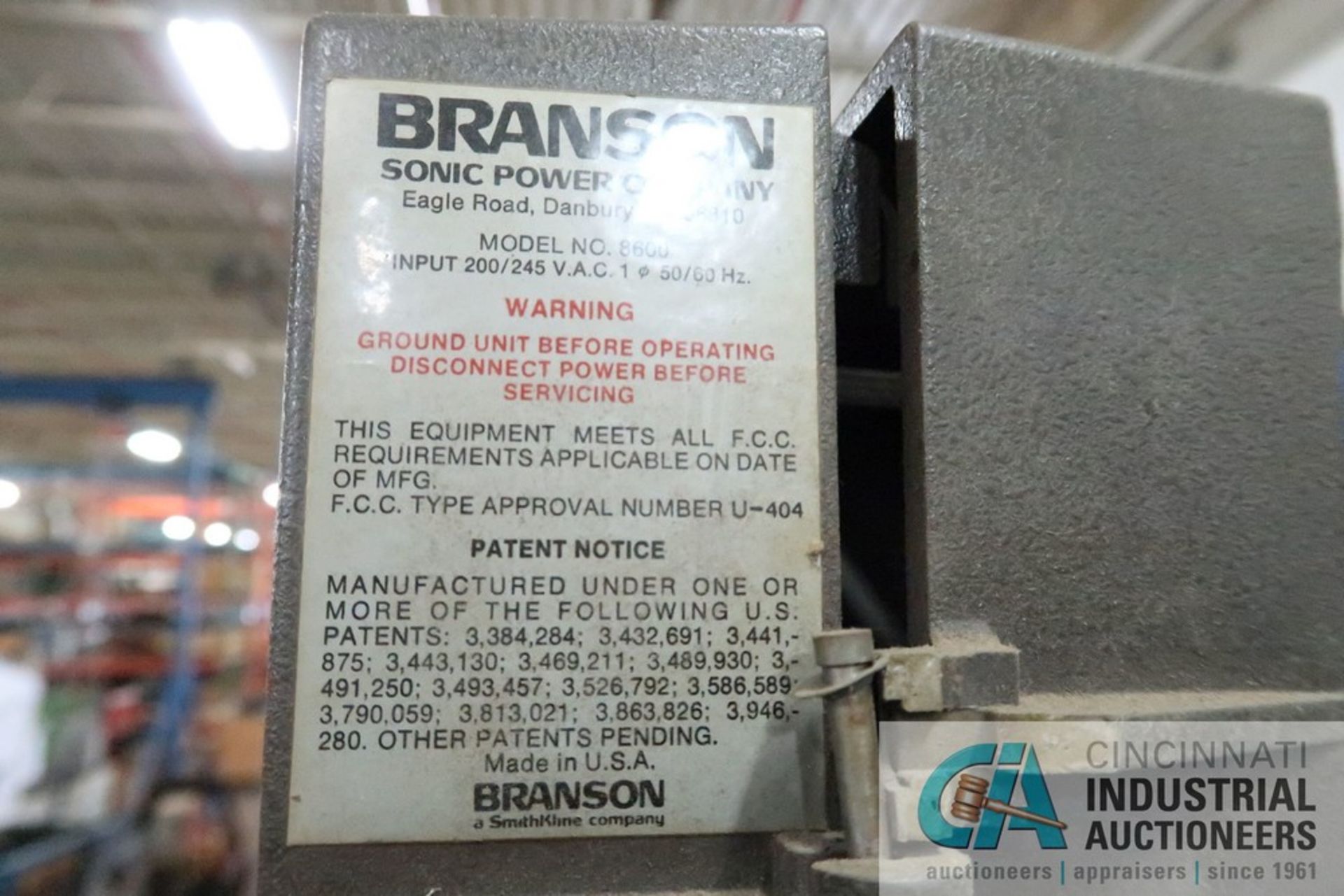 BRANSON MODEL 8600 ULTRASONIC WELDER; S/N W4014248, POWER CONTROL - Image 7 of 8