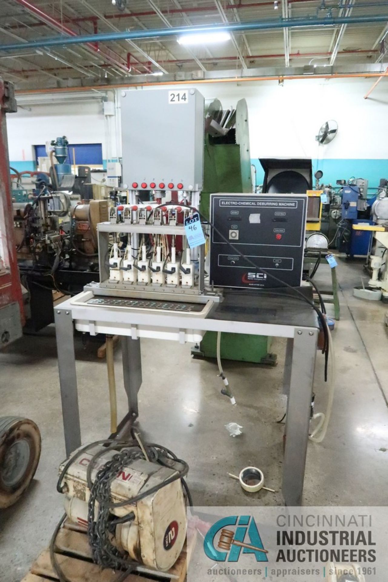 SCI ELECTRO-CHEMICAL DEBURRING MACHINE, 6-HEAD