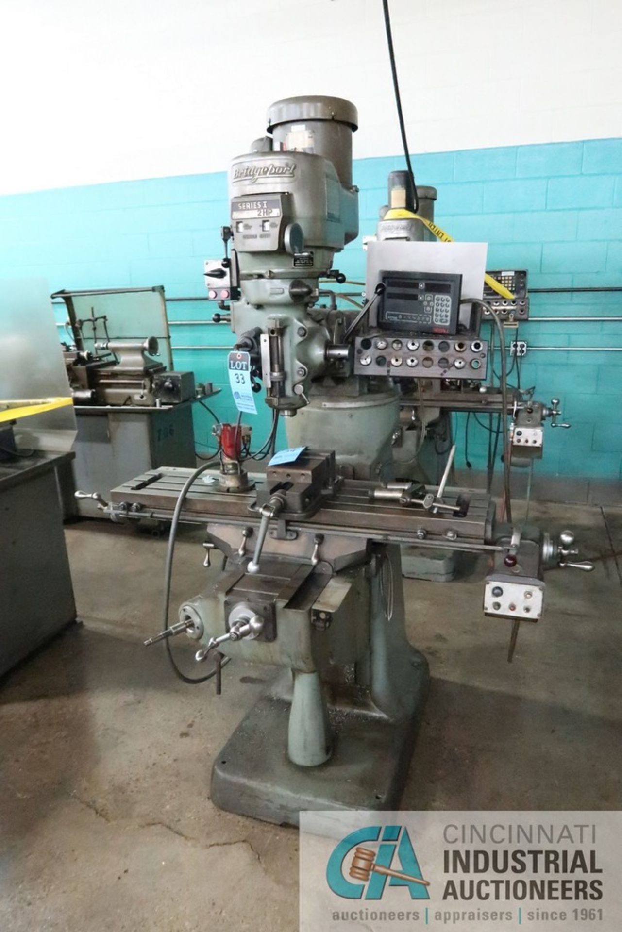 2 HP BRIDGEPORT SERIES I VERTICAL MILLING MACHINE; S/N 235242, NEWALL DP700 DRO, 42" X 9" POWER