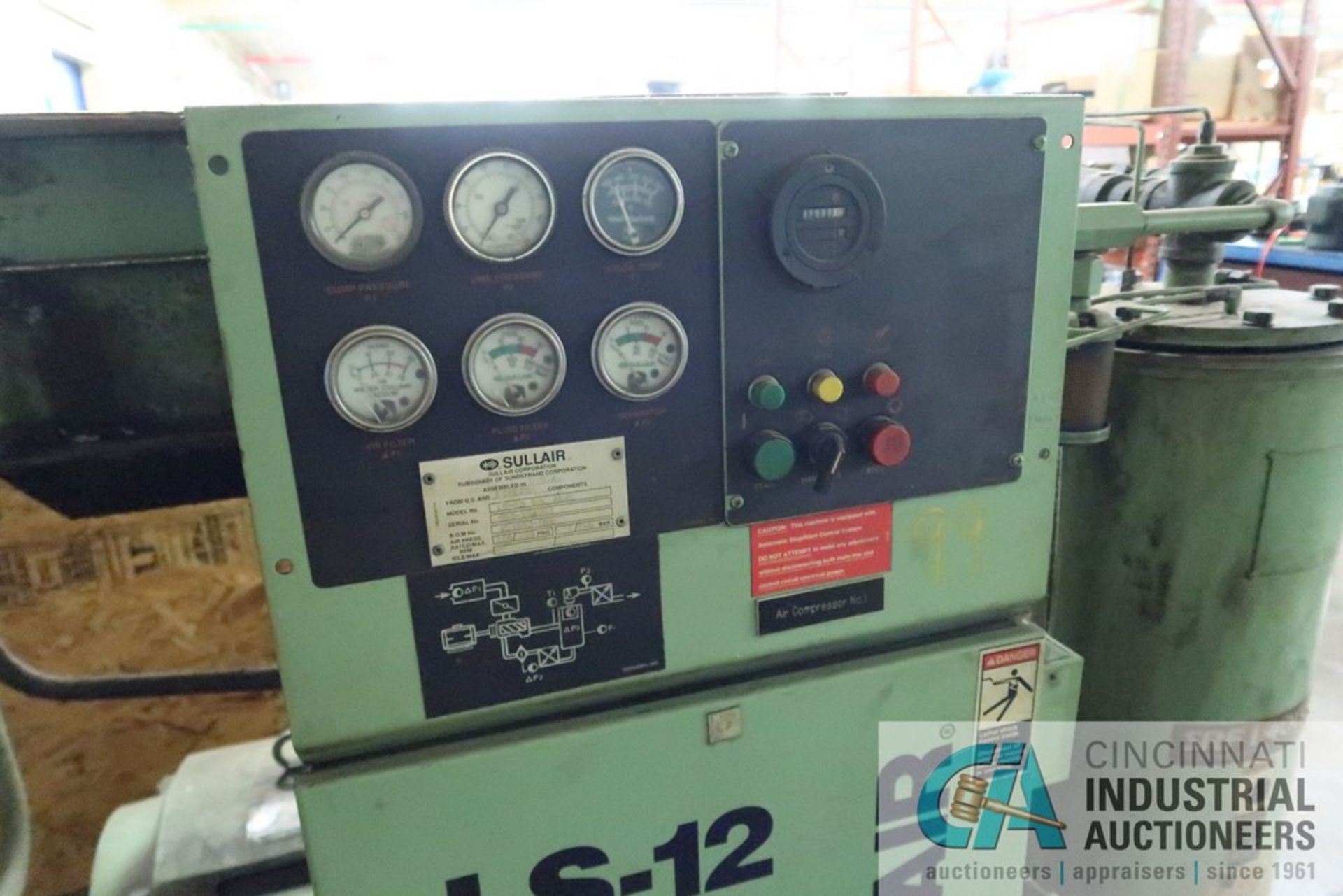 50 HP SULLAIR MODEL LS-12 50L ACAC SKID MOUNTED AIR COMPRESSOR; S/N 003-104003, 27,588 HOURS - Image 3 of 5