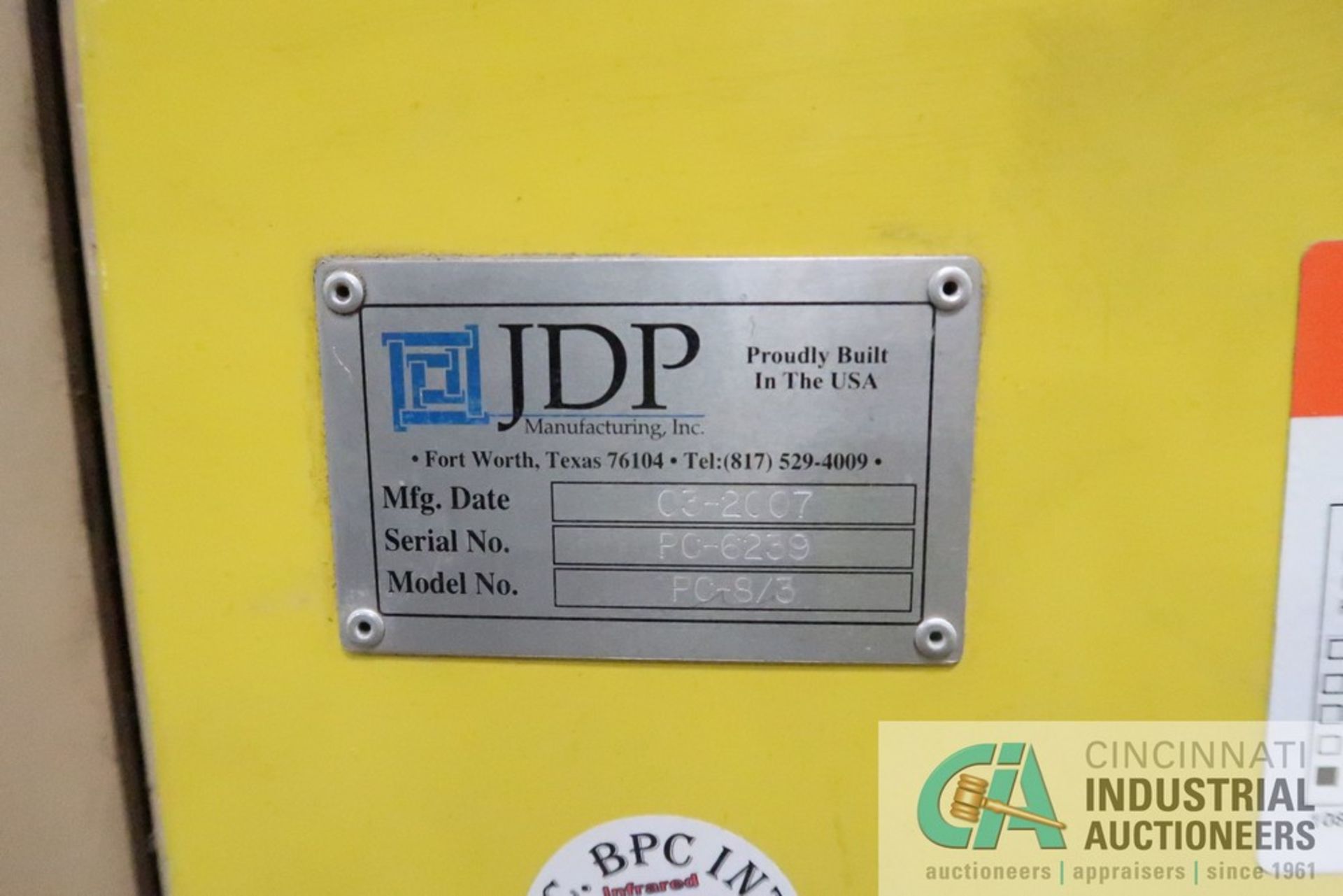 8" DIAMETER JDP MODEL PC-8/3 BELT PULLER; S/N PC-6239 (NEW 2007) *LINE 7* **SUBJECT TO OVERALL BID - Image 4 of 12