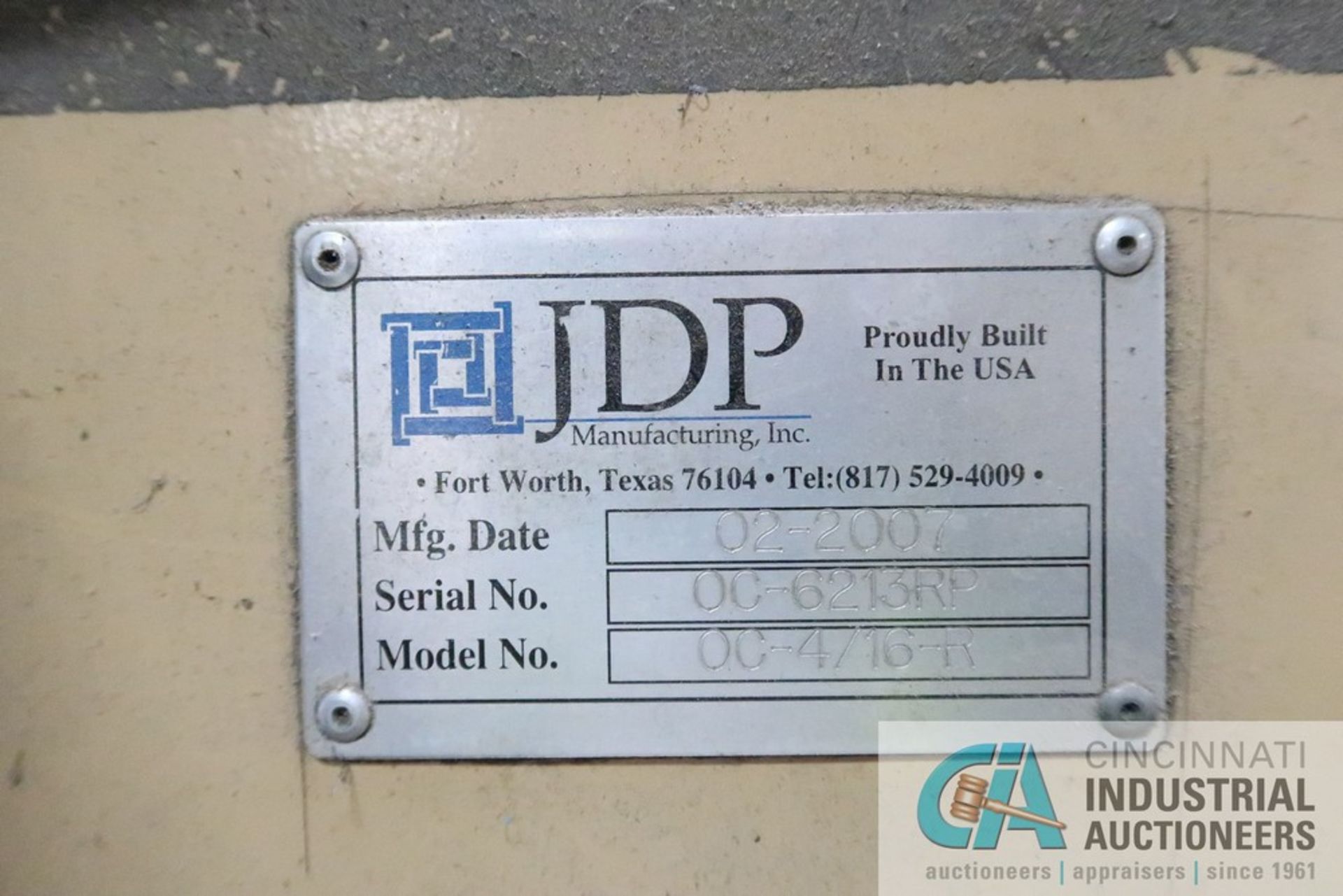 18" JDP MODEL OC-4/16-R BELT PULLER; S/N OC-6213RP (NEW 2007) *LINE 6* **SUBJECT TO OVERALL BID AT - Image 7 of 10