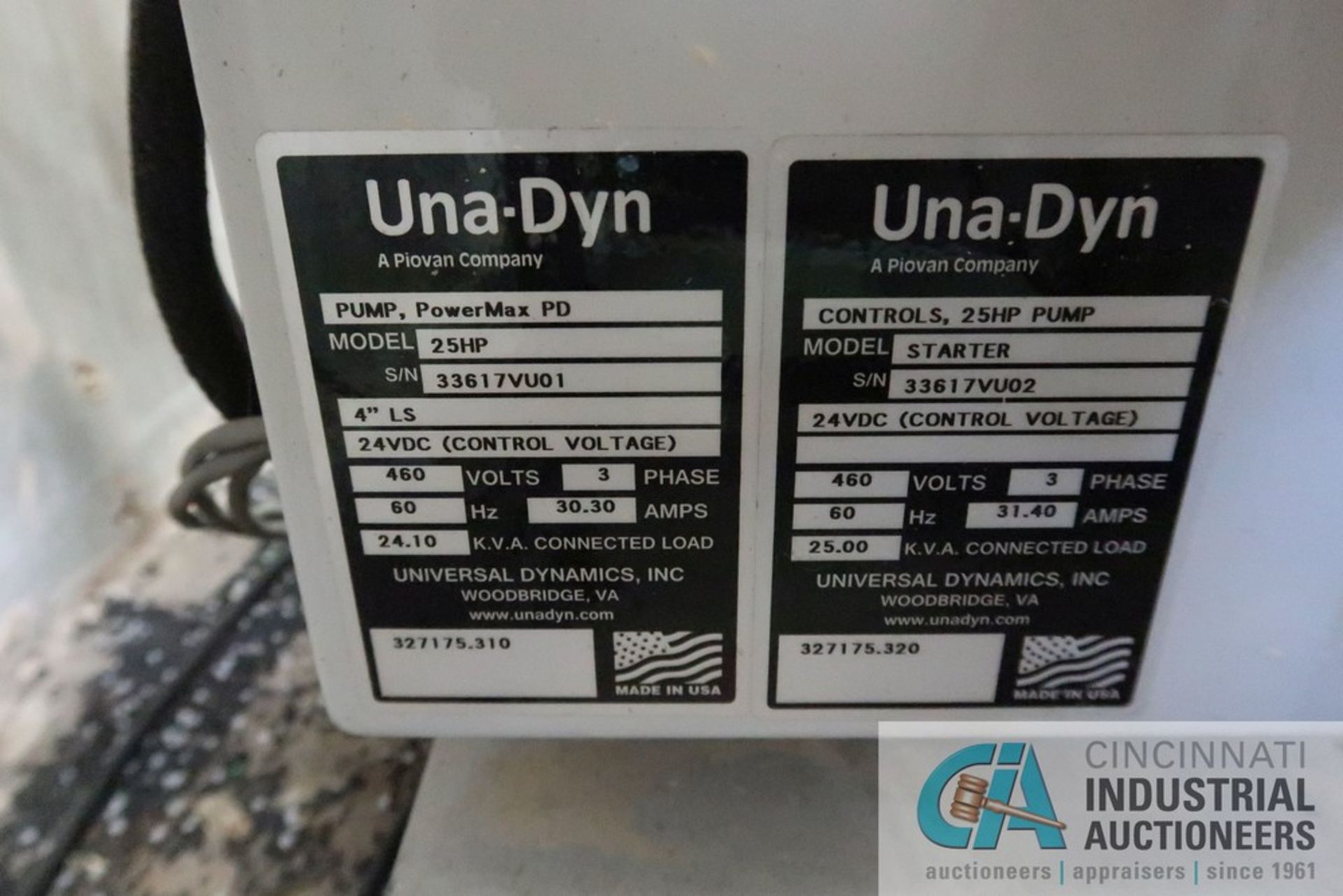 25 HP UNA-DYN MODEL POWER MAX PD VACUUM PUMP; S/N 33617VU01 WITH FILTER **SUBJECT TO OVERALL BID - Image 5 of 11