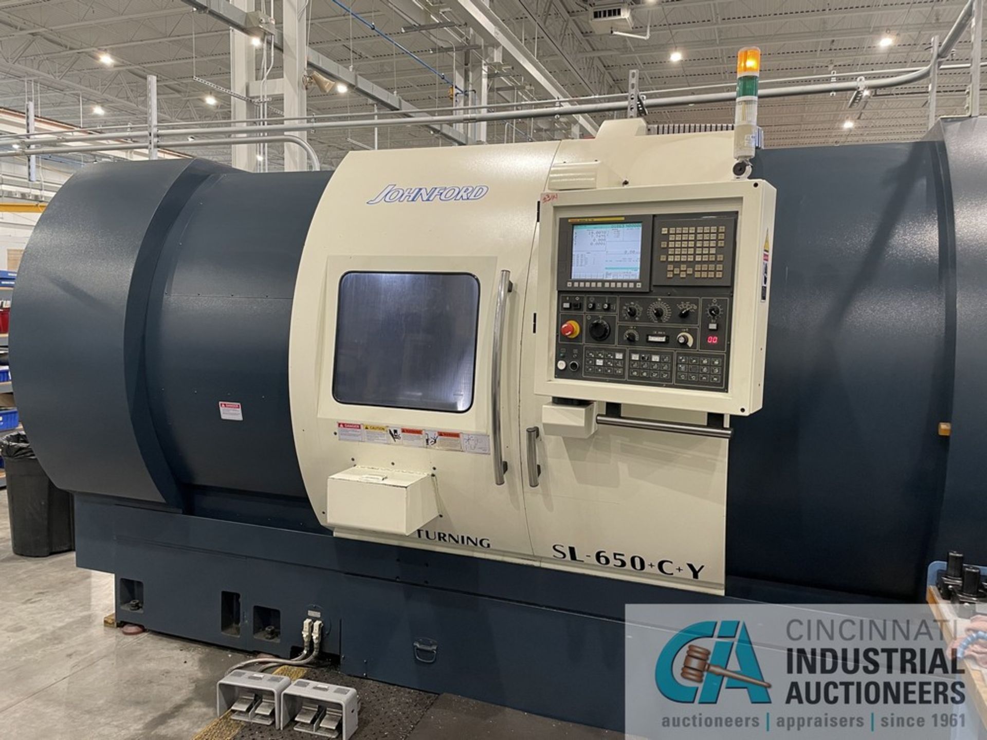 2013 JOHNFORD SL650+C+Y CNC LATHE WITH LIVE TOOLING & Y AXIS 60" CENTERS, FANUC 0ITD (SN: - Image 10 of 16