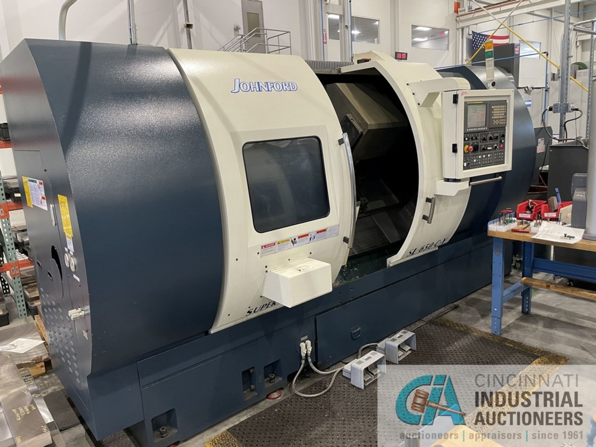 2013 JOHNFORD SL650+C+Y CNC LATHE WITH LIVE TOOLING & Y AXIS 60" CENTERS, FANUC 0ITD (SN: