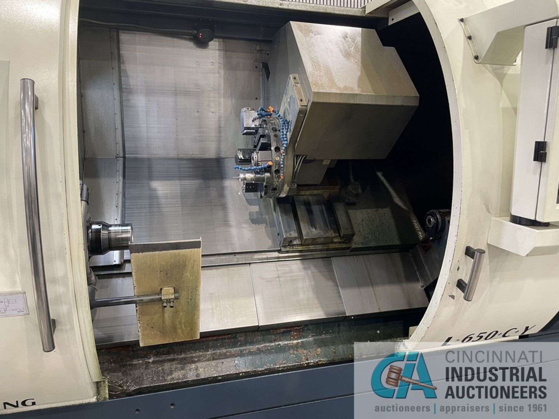 2013 JOHNFORD SL650+C+Y CNC LATHE WITH LIVE TOOLING & Y AXIS 60" CENTERS, FANUC 0ITD (SN: - Image 6 of 17