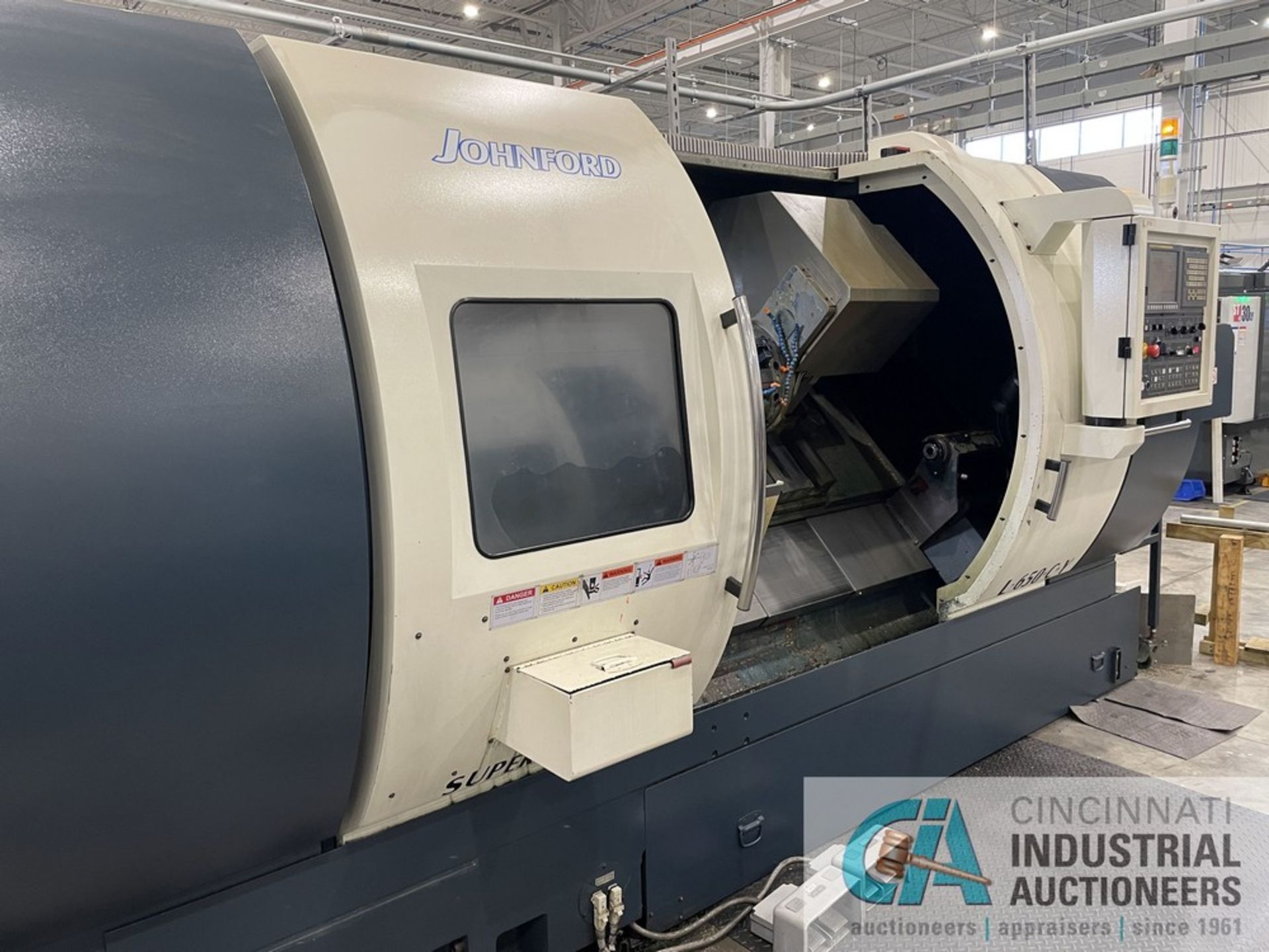 2013 JOHNFORD SL650+C+Y CNC LATHE WITH LIVE TOOLING & Y AXIS 60" CENTERS, FANUC 0ITD (SN: - Image 14 of 17