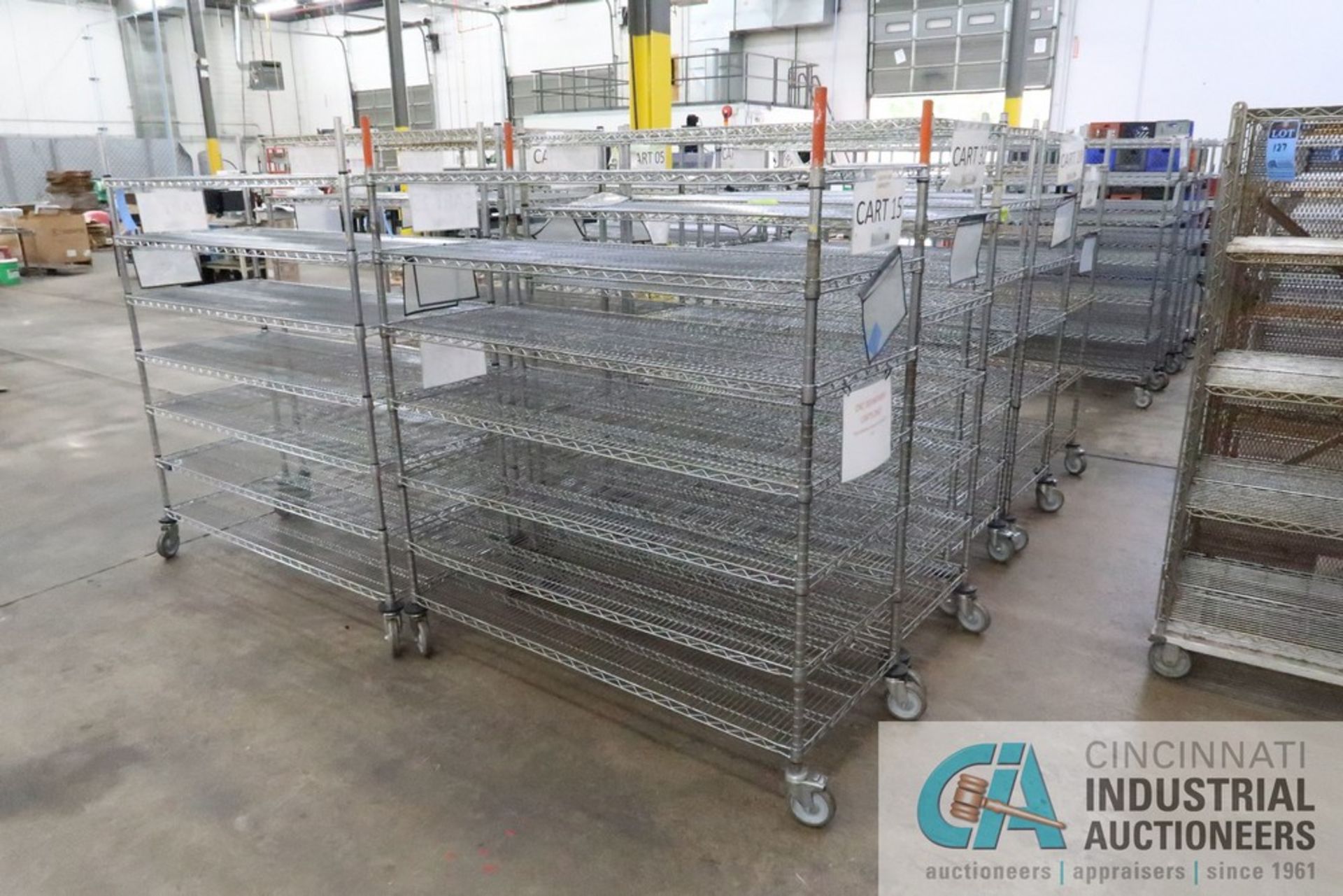 60" X 24" X 69" NEXEL PORTABLE WIRE RACKS, (7) SHELVES