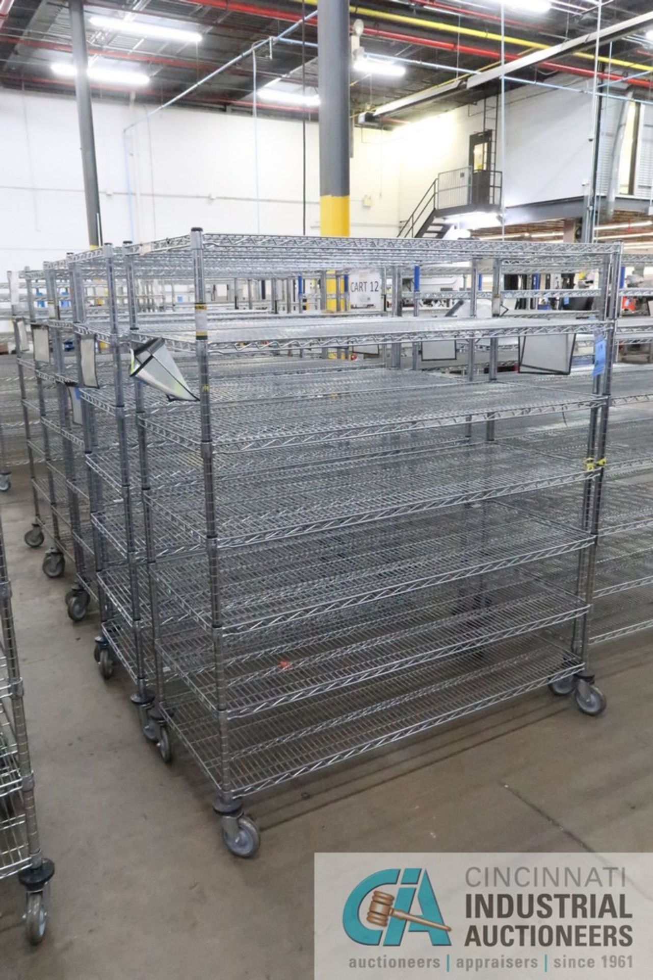 60" X 24" X 69" NEXEL PORTABLE WIRE RACKS, (7) SHELVES