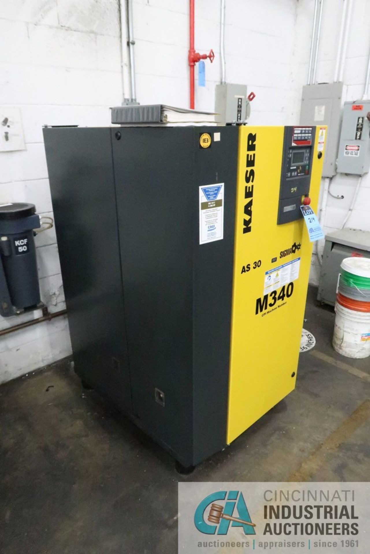 30 HP KAESER MODEL AS30 AIR COMPRESSOR; S/N 1020-6702200, 8,358 ON LOAD HOURS **Loading Fee Due - Image 2 of 5