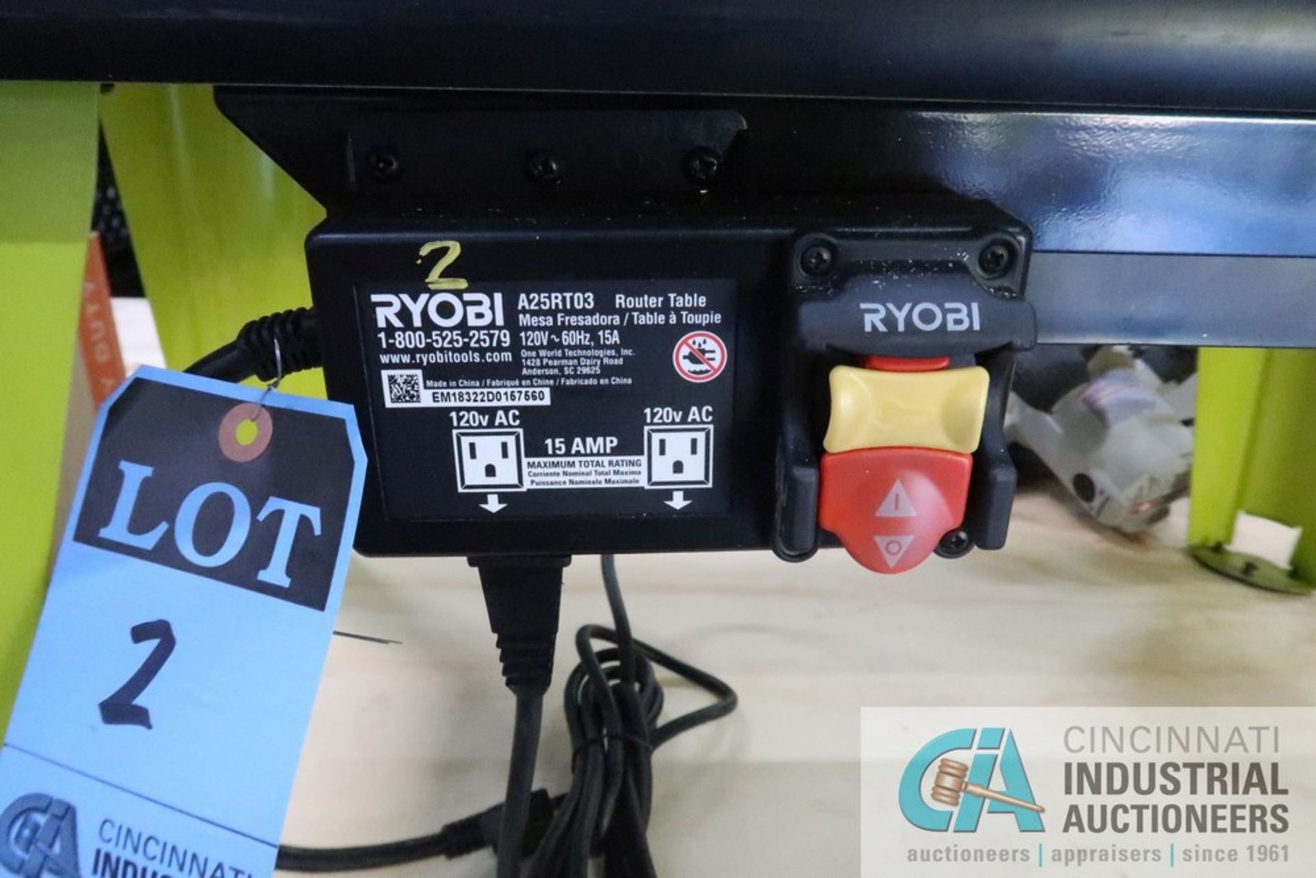 RYOBI MODEL A25RT02 TABLE ROUTER - Image 2 of 3