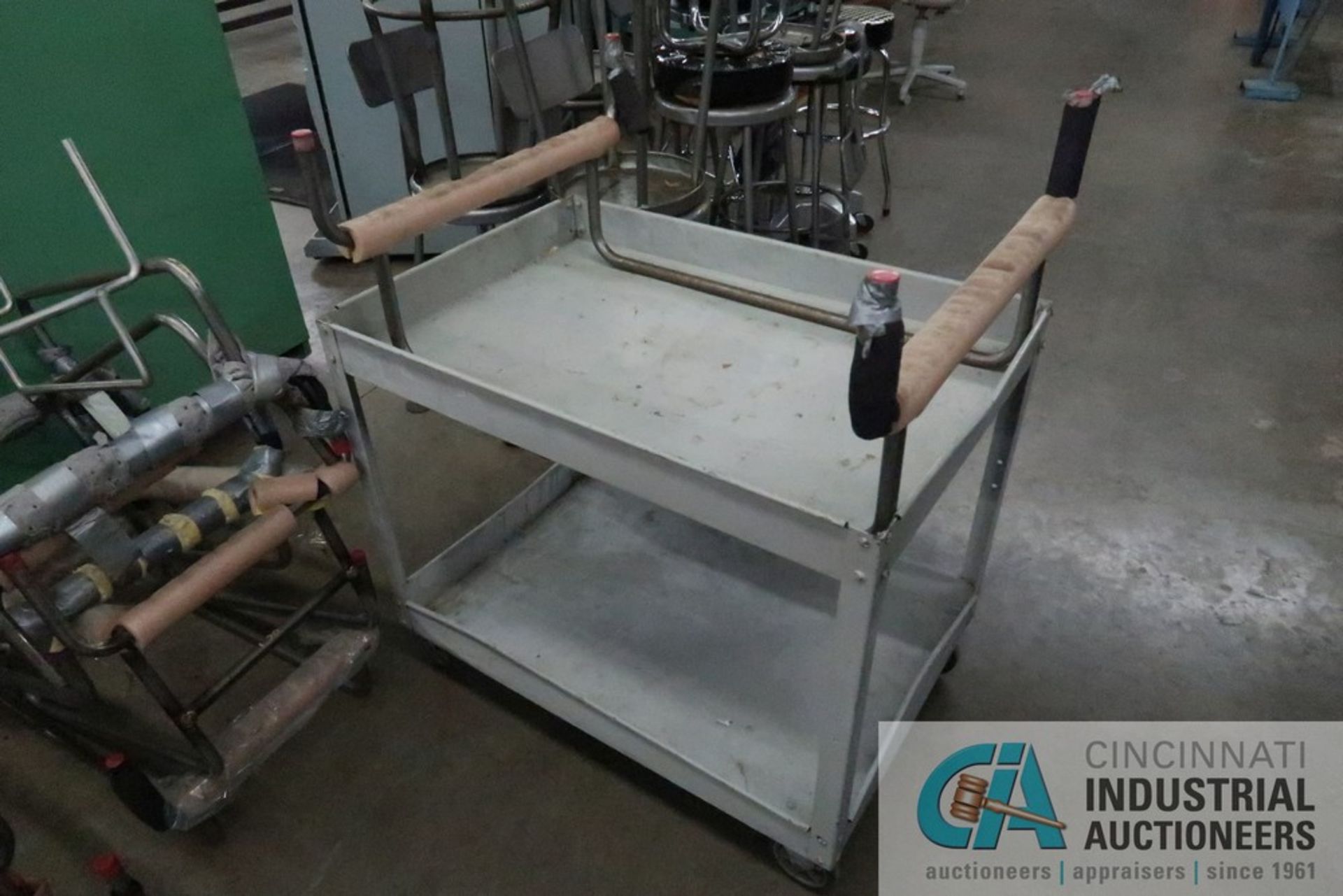 (LOT) SHOP FABRICATED TUBE AND PIPE CRADLES FOR STEEL CARTS & (1) 36" X 24" CART - Image 2 of 2