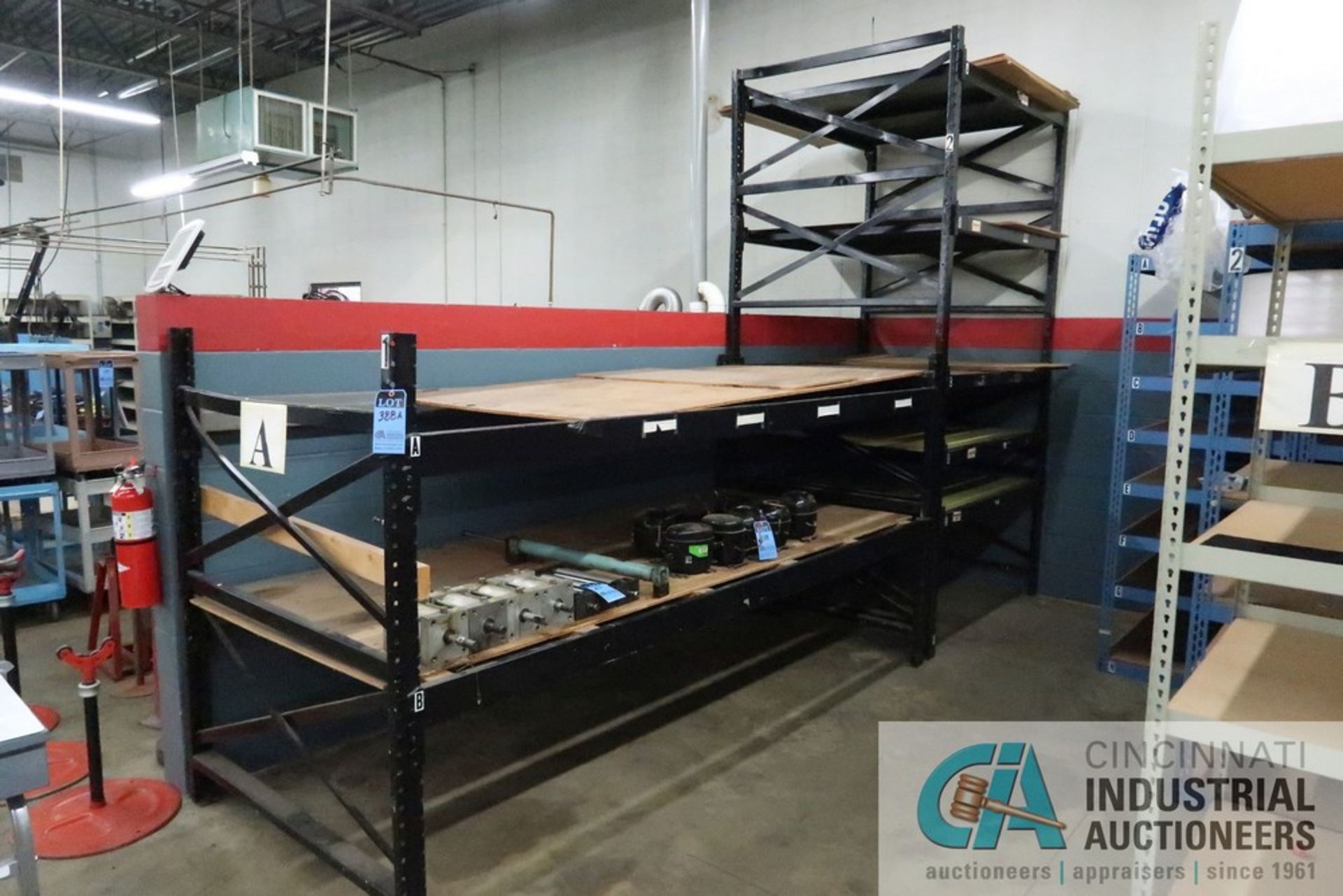 (LOT) (1) SECTION 126" X 54" X 68" WELDED AND (2) SECTIONS 64" X 54" X 68" ADJUSTABLE BEAM PALLET