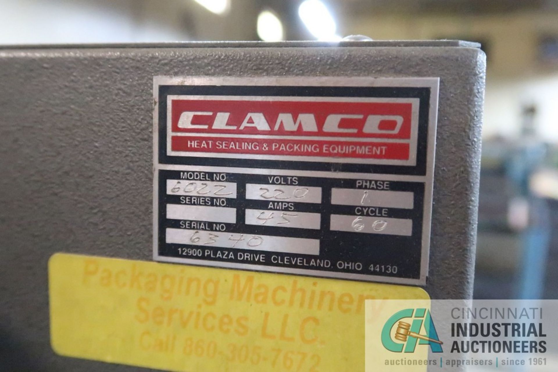 22" X 10" CLAMCO MODEL 6022 HEAT SHRINK TUNNEL; S/N 6340 - Image 6 of 7