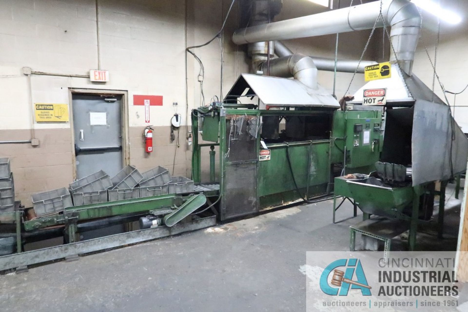 AJAMATIC INDUSTRIAL MARK II 3-TANK PARTS WASHER; S/N 60, 80" X 24" INFEED BELT CONVEYOR, 18" X 24"