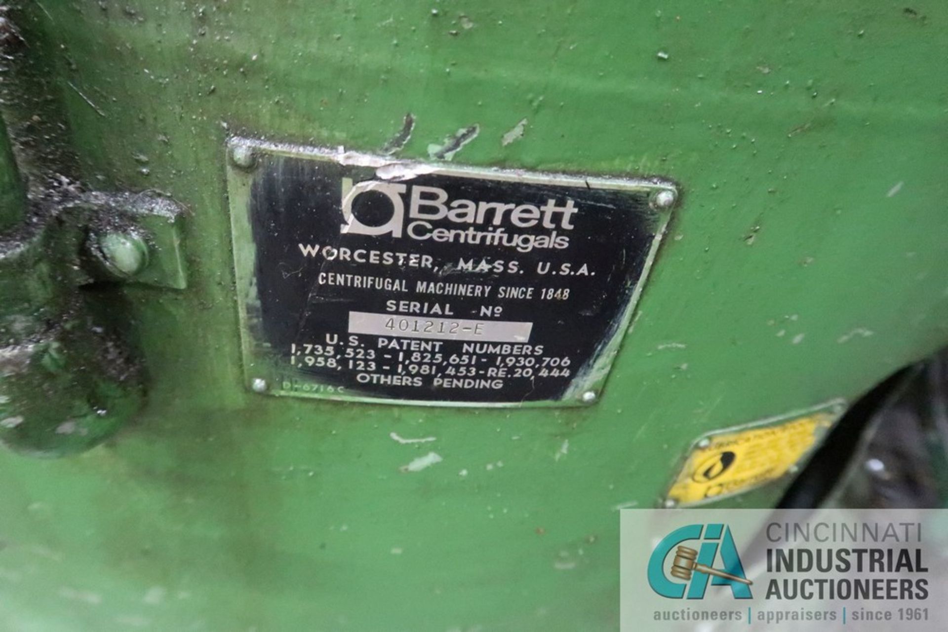 22" DIAMETER BARRETT CENTRIFUGE - Image 3 of 5