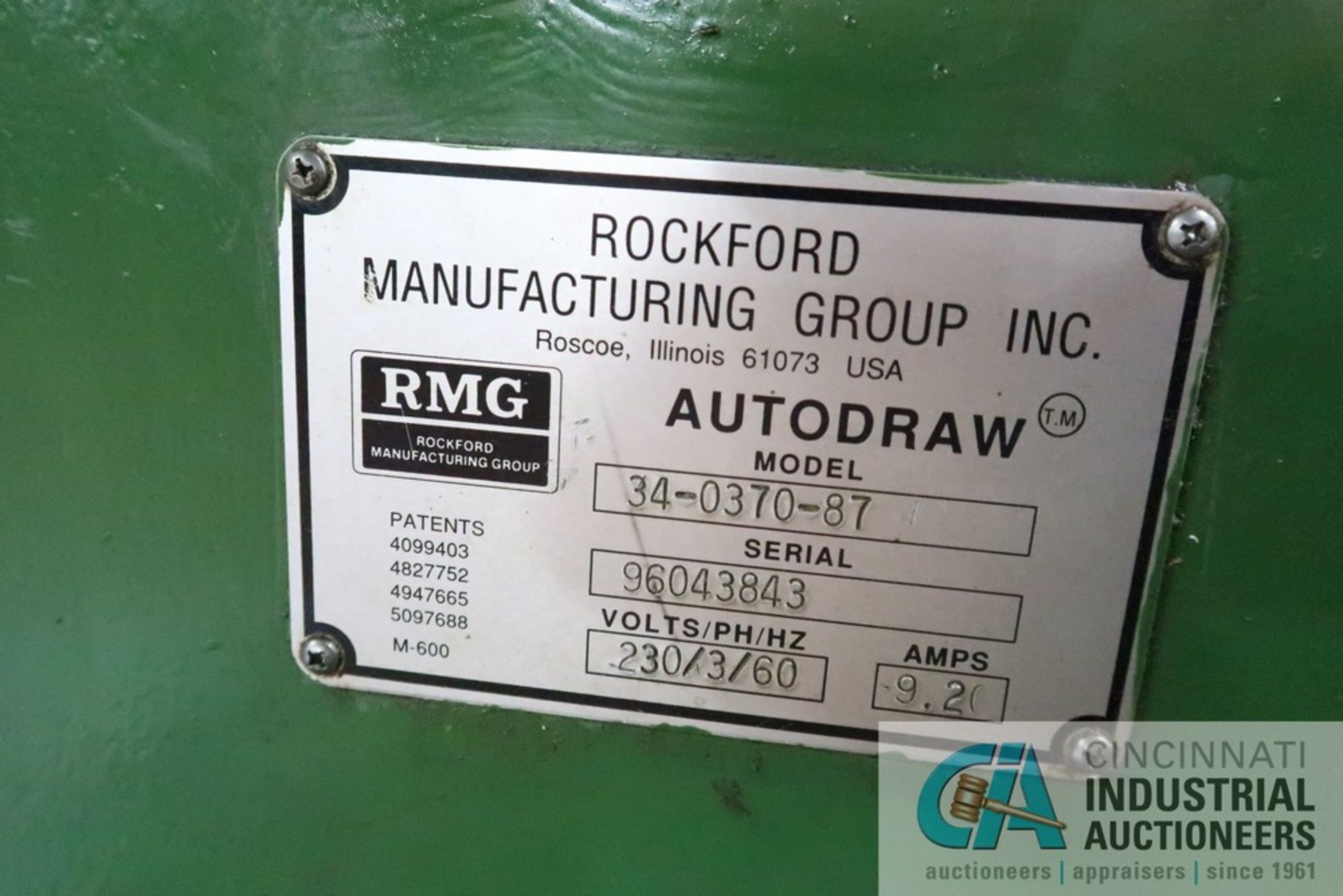 3/16" RMG MODEL 34-0370-87 INLINE WIRE DRAWER; S/N 96043843, 3/16" NOMINAL WIRE DIAMETER, 70 FPM, - Image 5 of 8